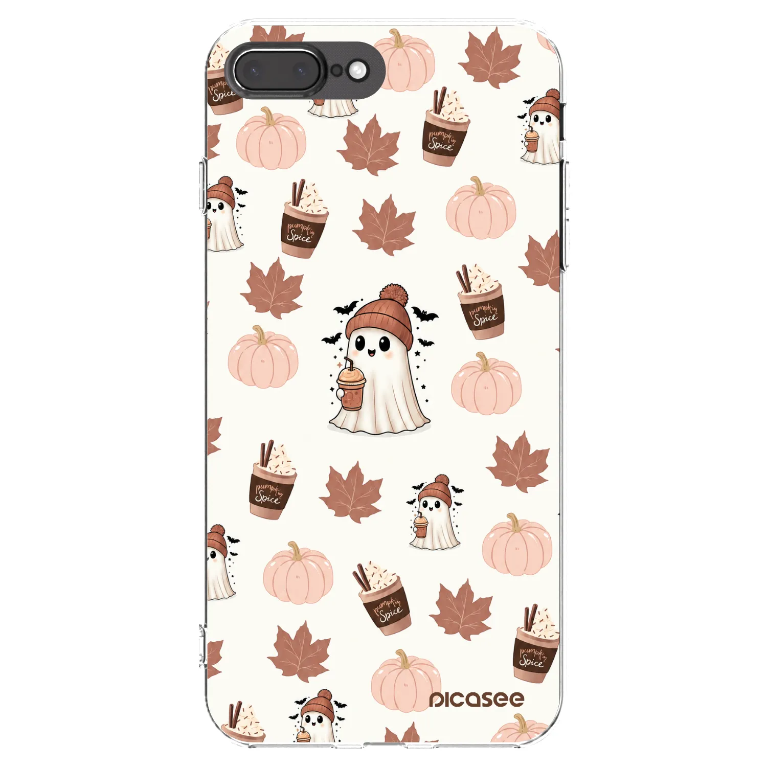 Picasee silikonowe przeźroczyste etui na Apple iPhone 7 Plus - Pumpkin spice