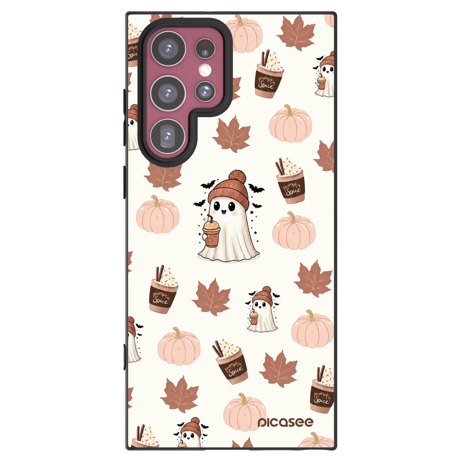 Picasee silikonowe czarne etui na Samsung Galaxy S22 Ultra 5G - Pumpkin spice