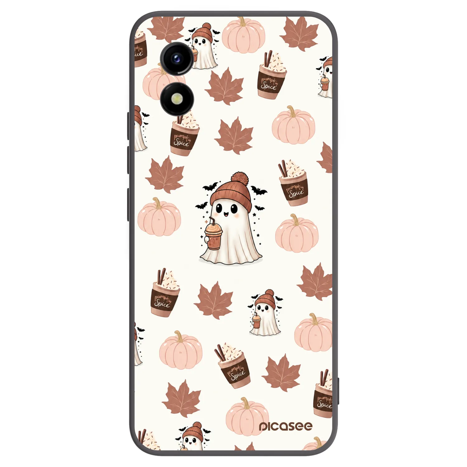 Picasee silikonowe czarne etui na Vivo Y01 - Pumpkin spice