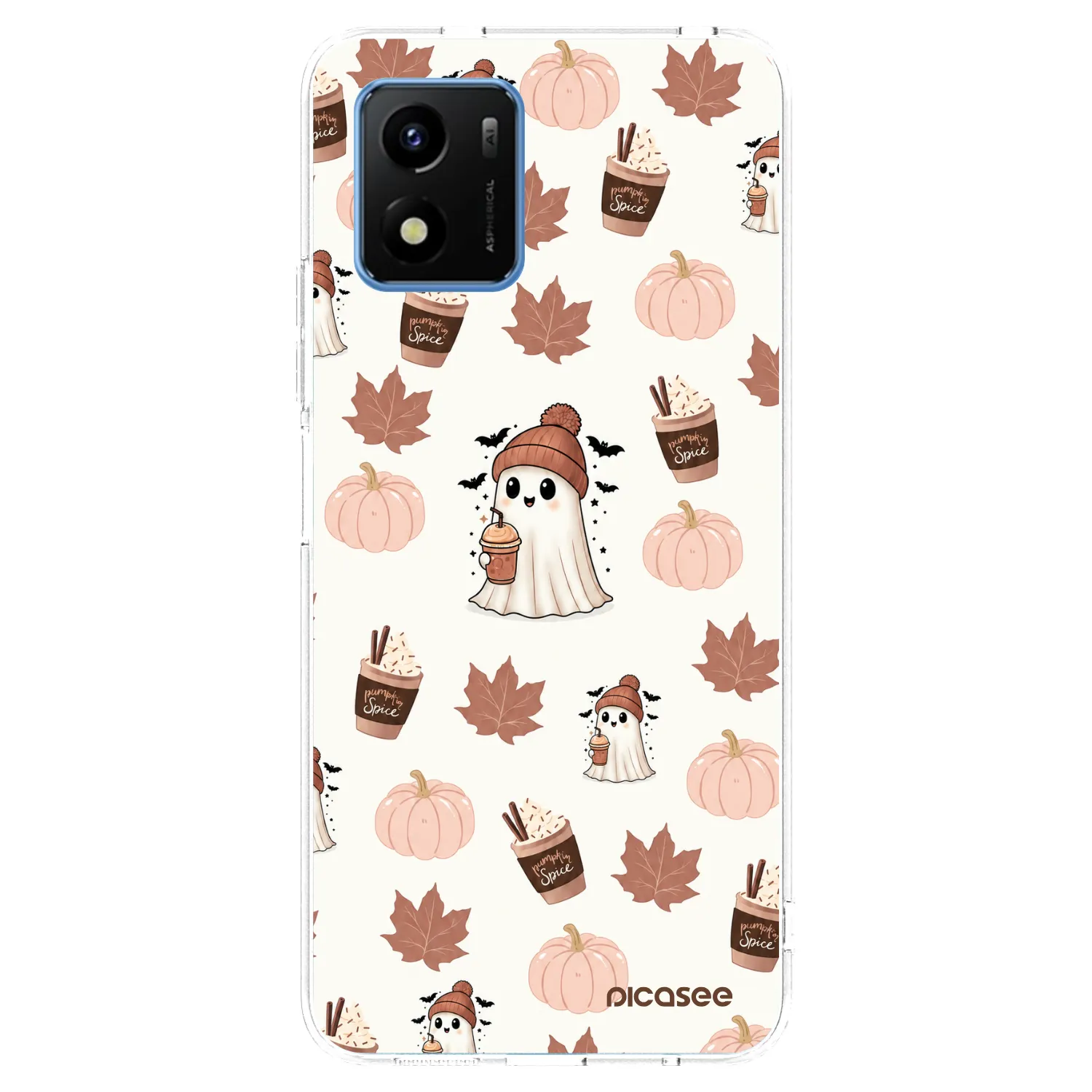 Picasee silikonowe przeźroczyste etui na Vivo Y01 - Pumpkin spice