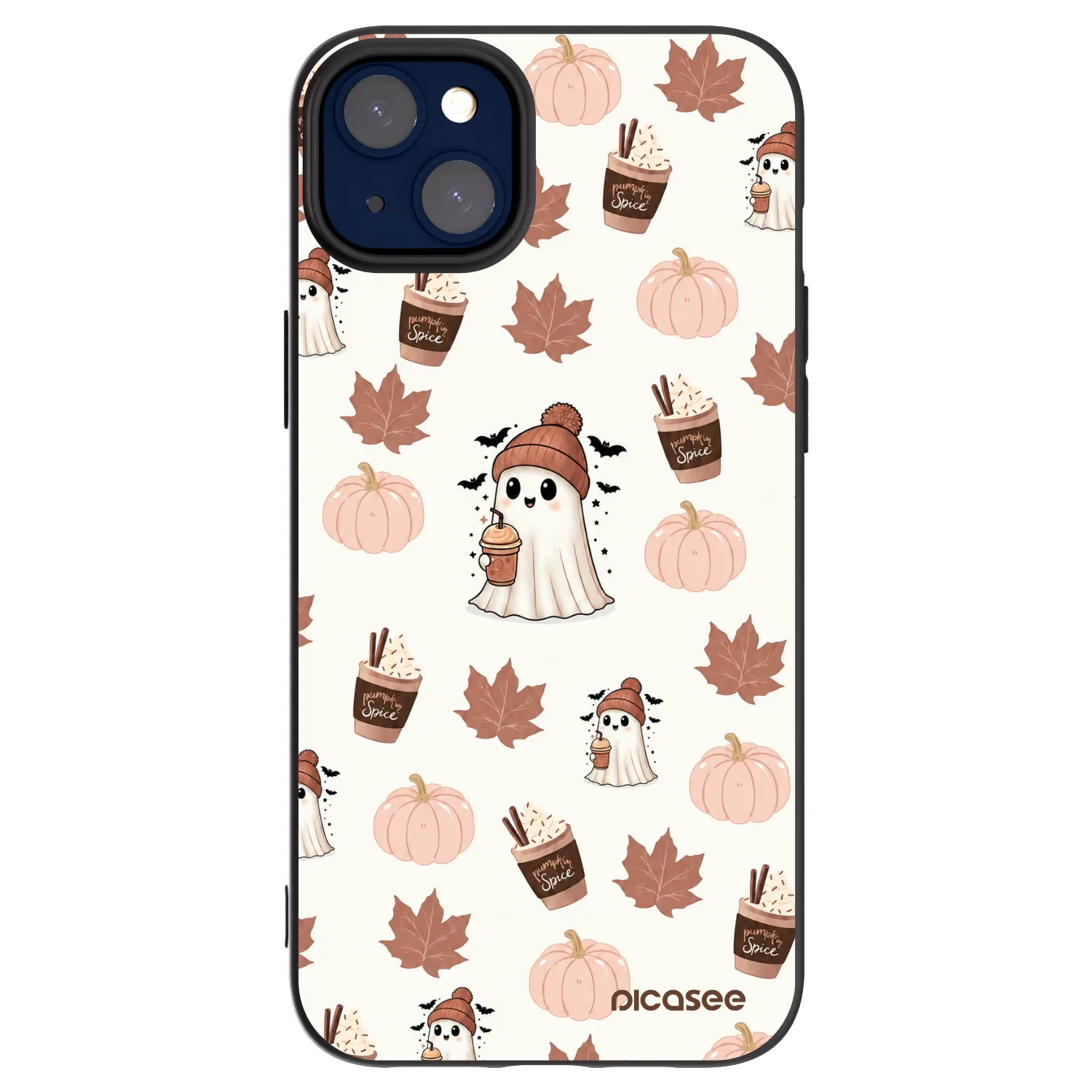 Picasee silikonowe czarne etui na Apple iPhone 14 Plus - Pumpkin spice