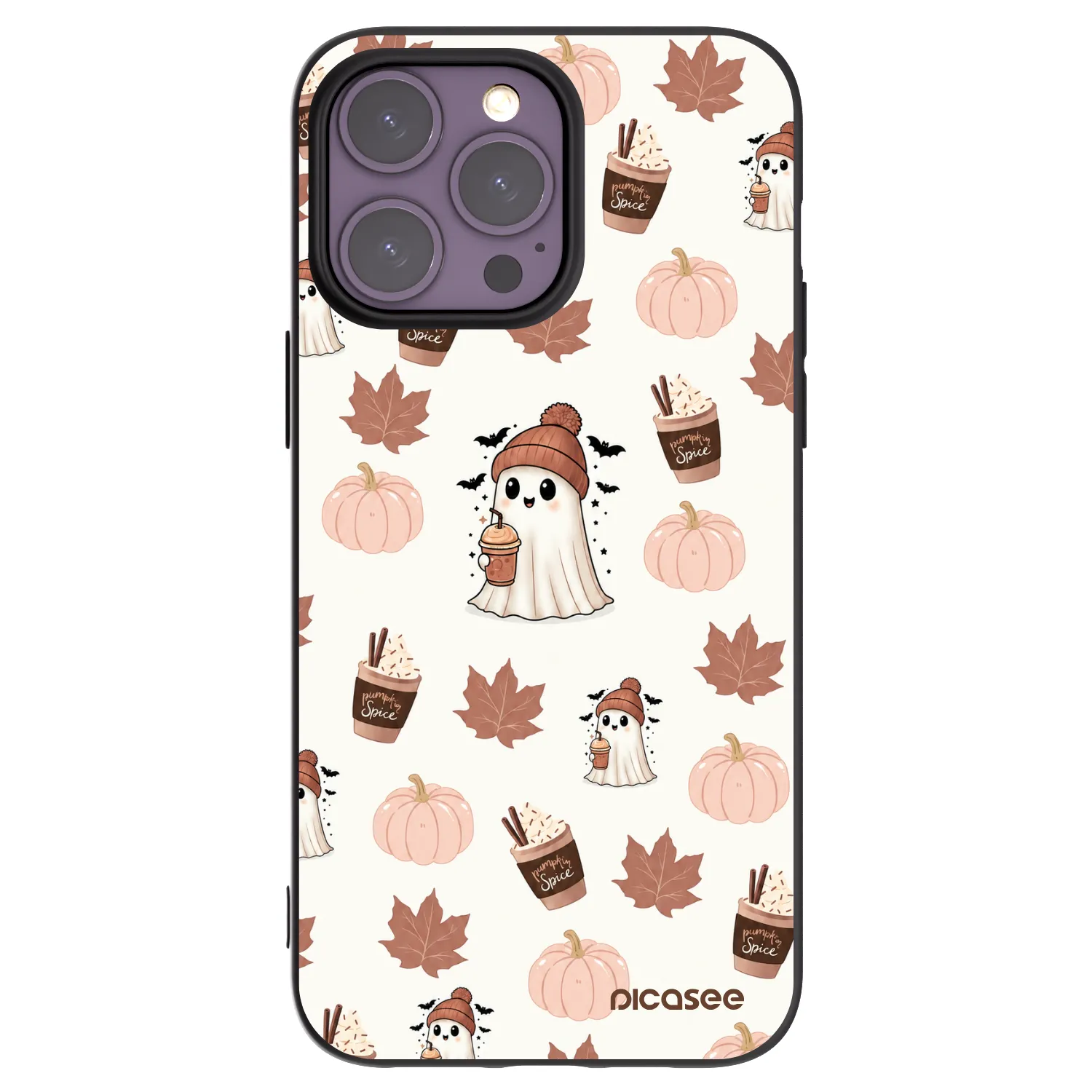 Picasee silikonowe czarne etui na Apple iPhone 14 Pro Max - Pumpkin spice