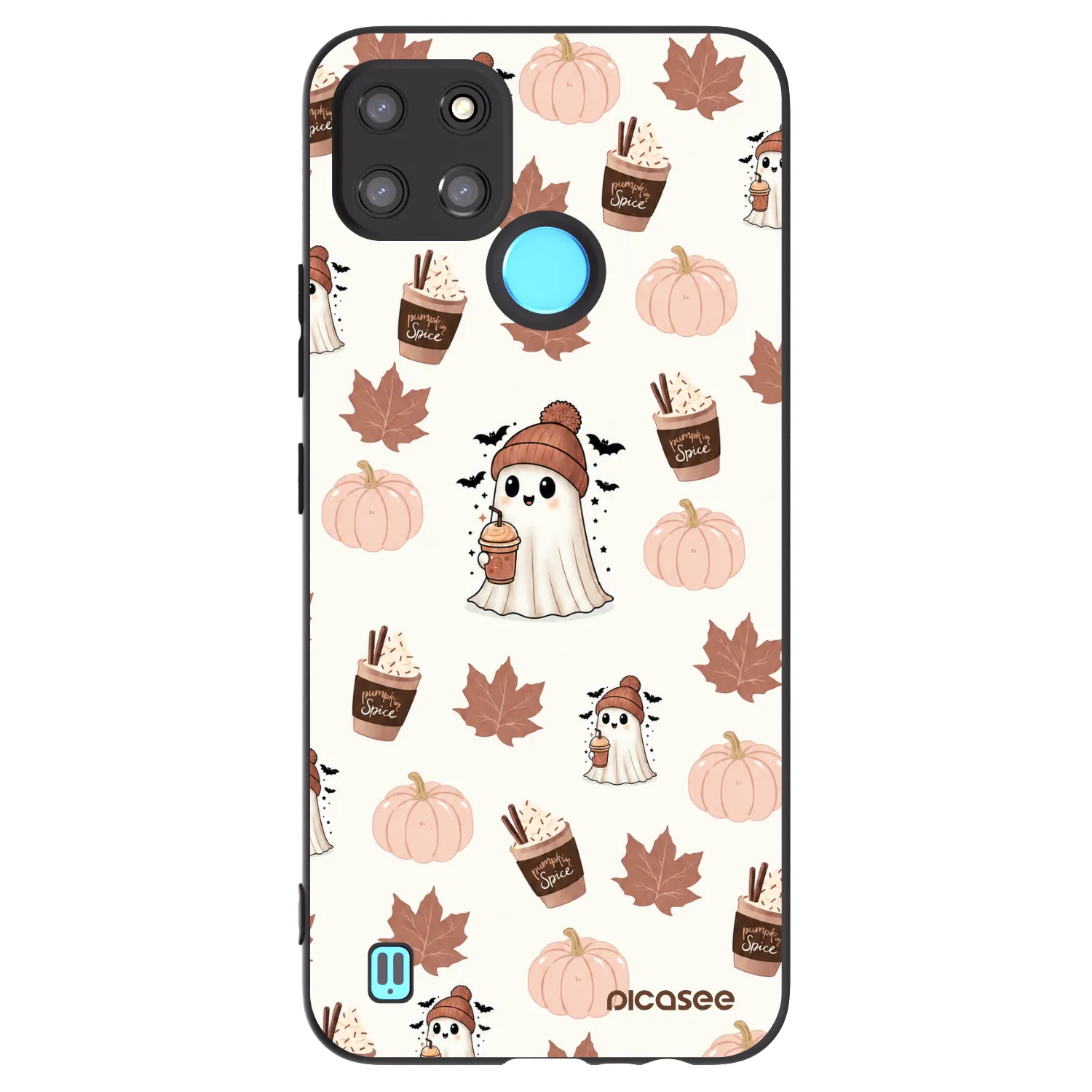 Picasee silikonowe czarne etui na Realme C21Y - Pumpkin spice