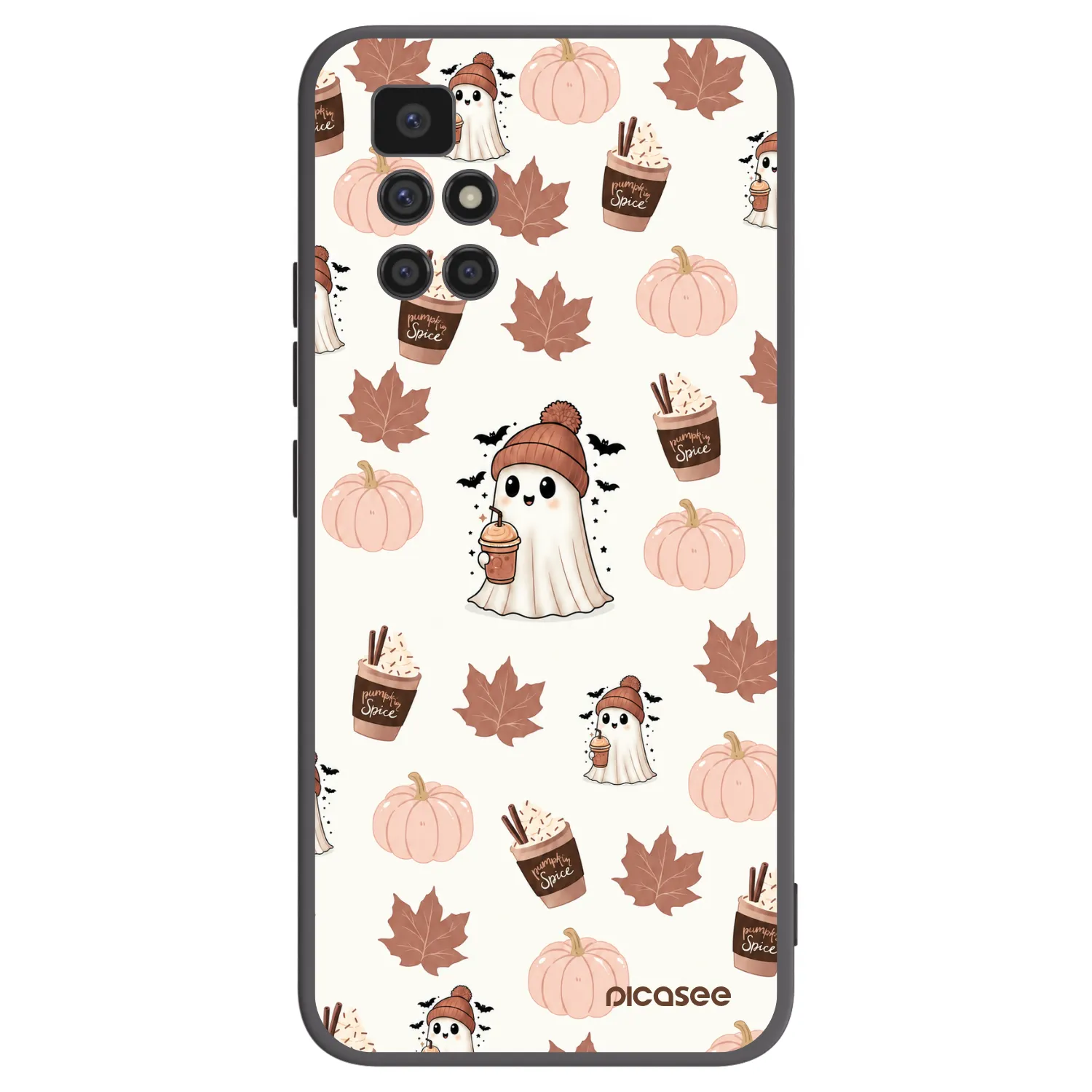 Picasee silikonowe czarne etui na Xiaomi Redmi 10 (2022) - Pumpkin spice