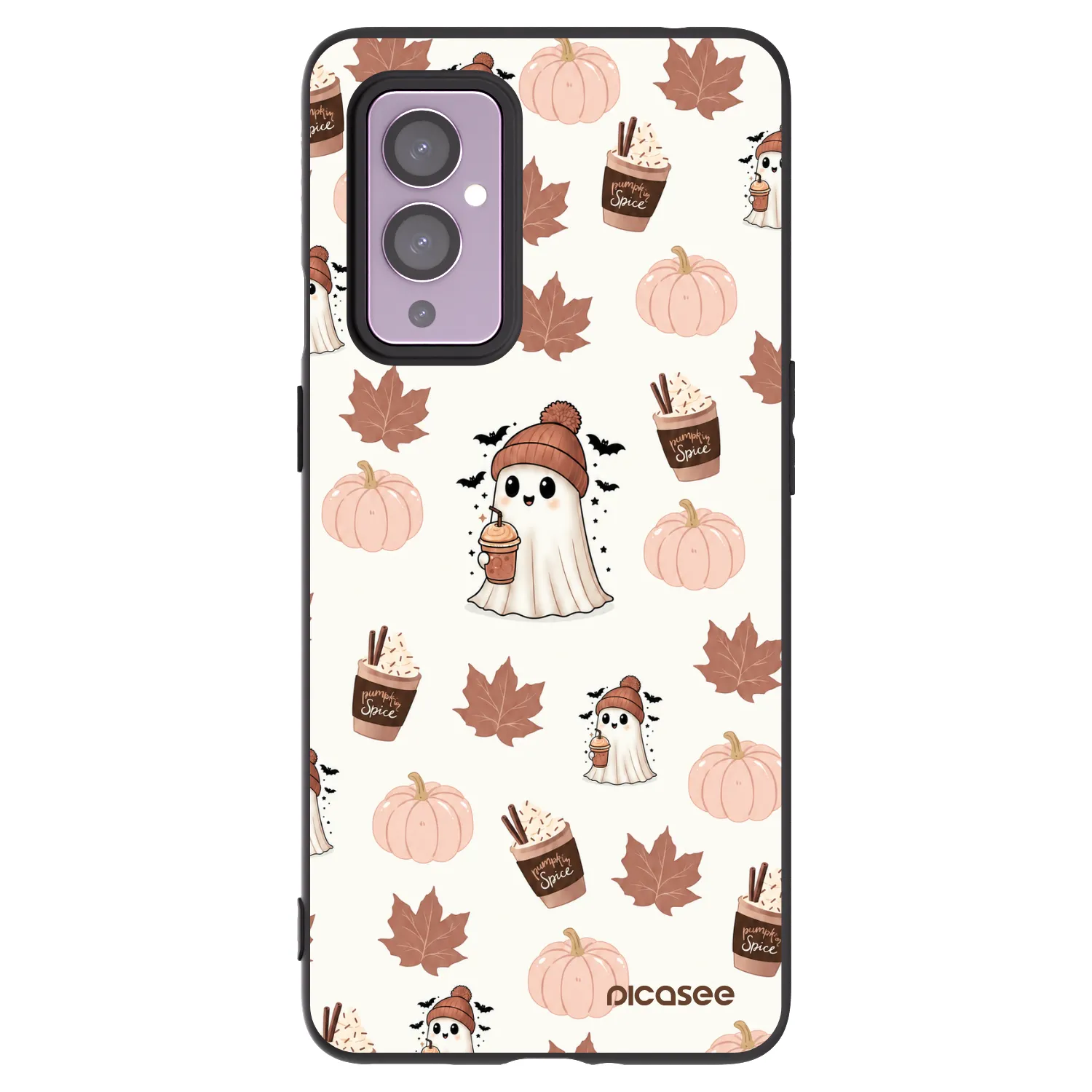 Picasee silikonowe czarne etui na OnePlus 9 - Pumpkin spice