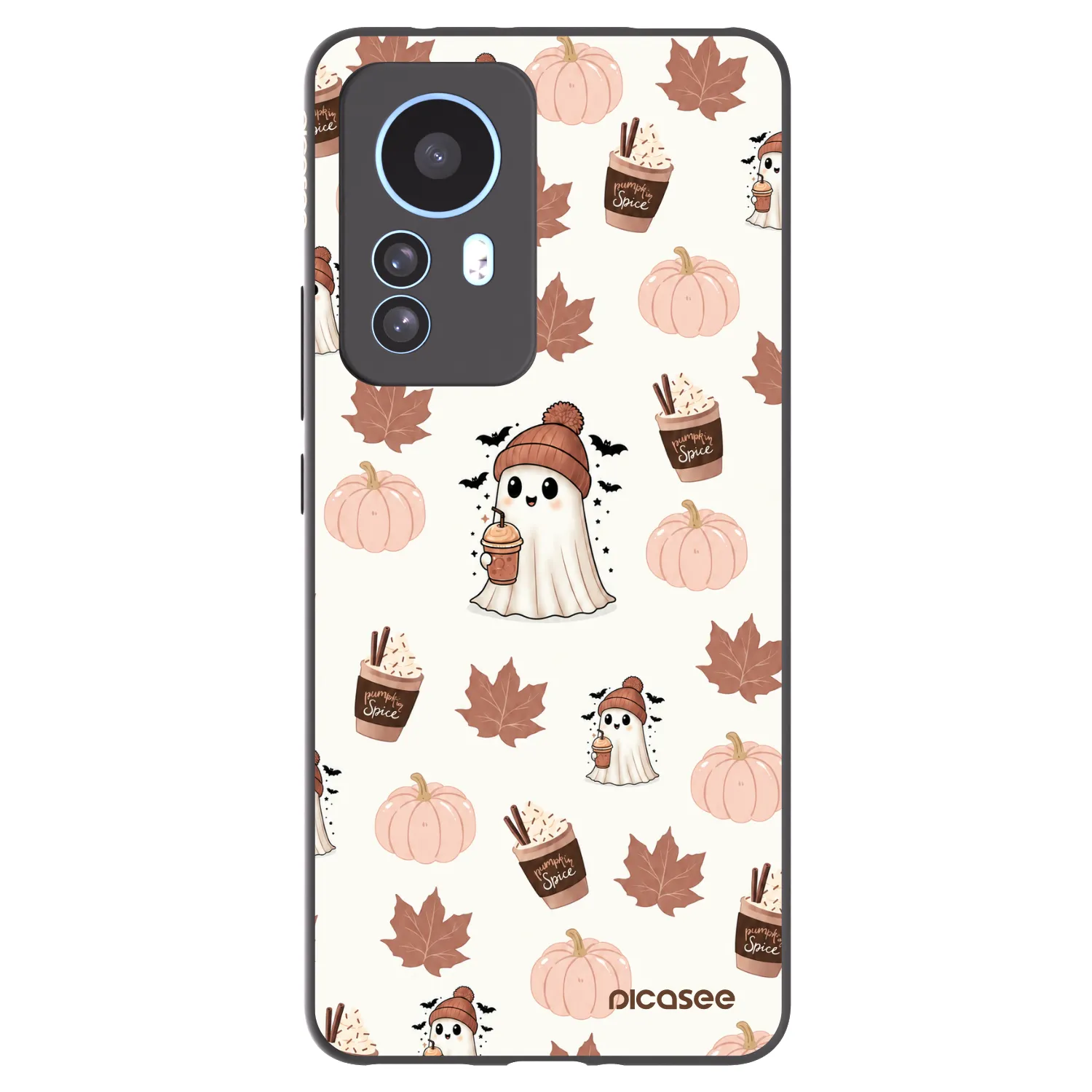 Picasee silikonowe czarne etui na Xiaomi 12T - Pumpkin spice