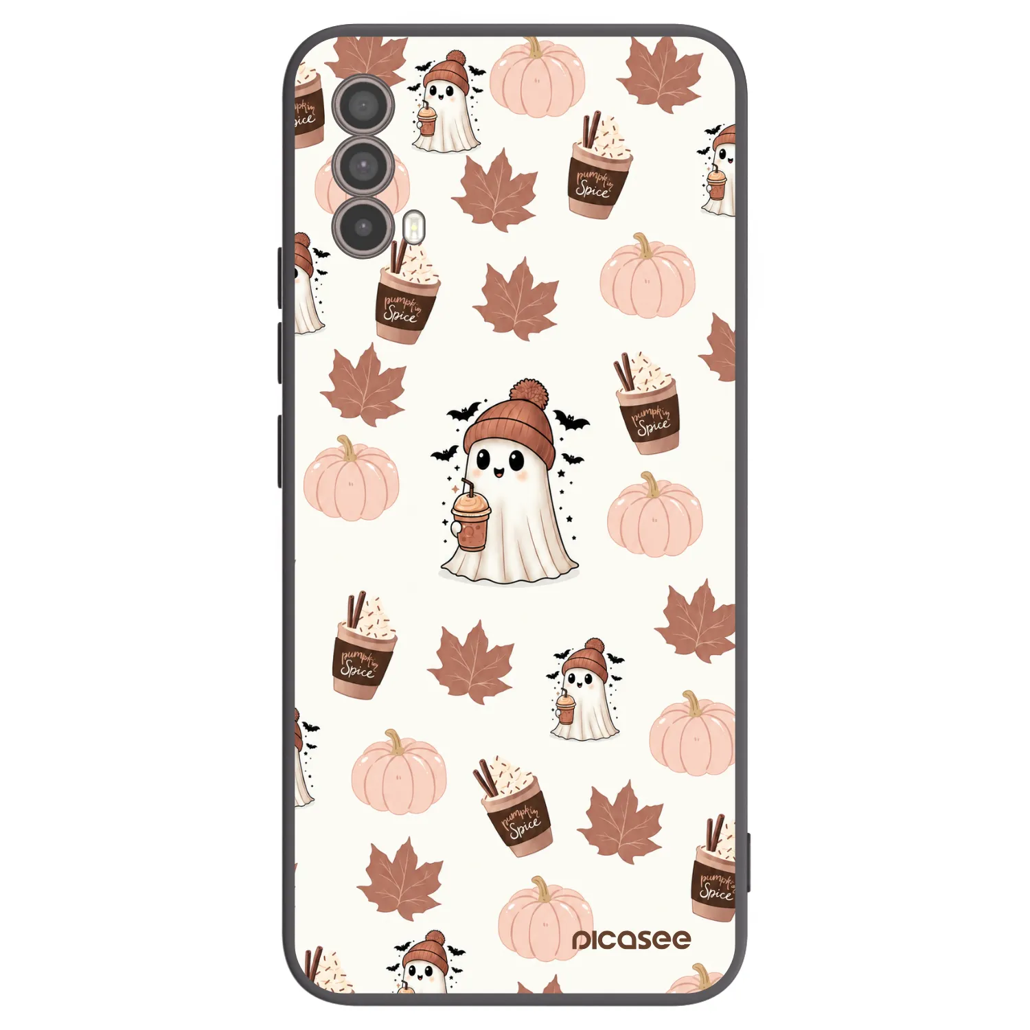 Picasee silikonowe czarne etui na Motorola Moto E40 - Pumpkin spice