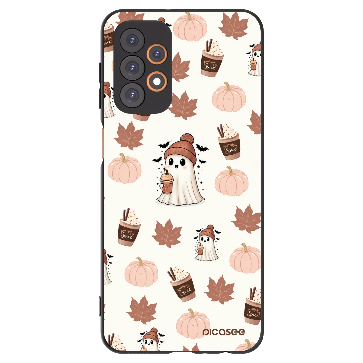 Picasee silikonowe czarne etui na Samsung Galaxy A23 A235F 4G - Pumpkin spice