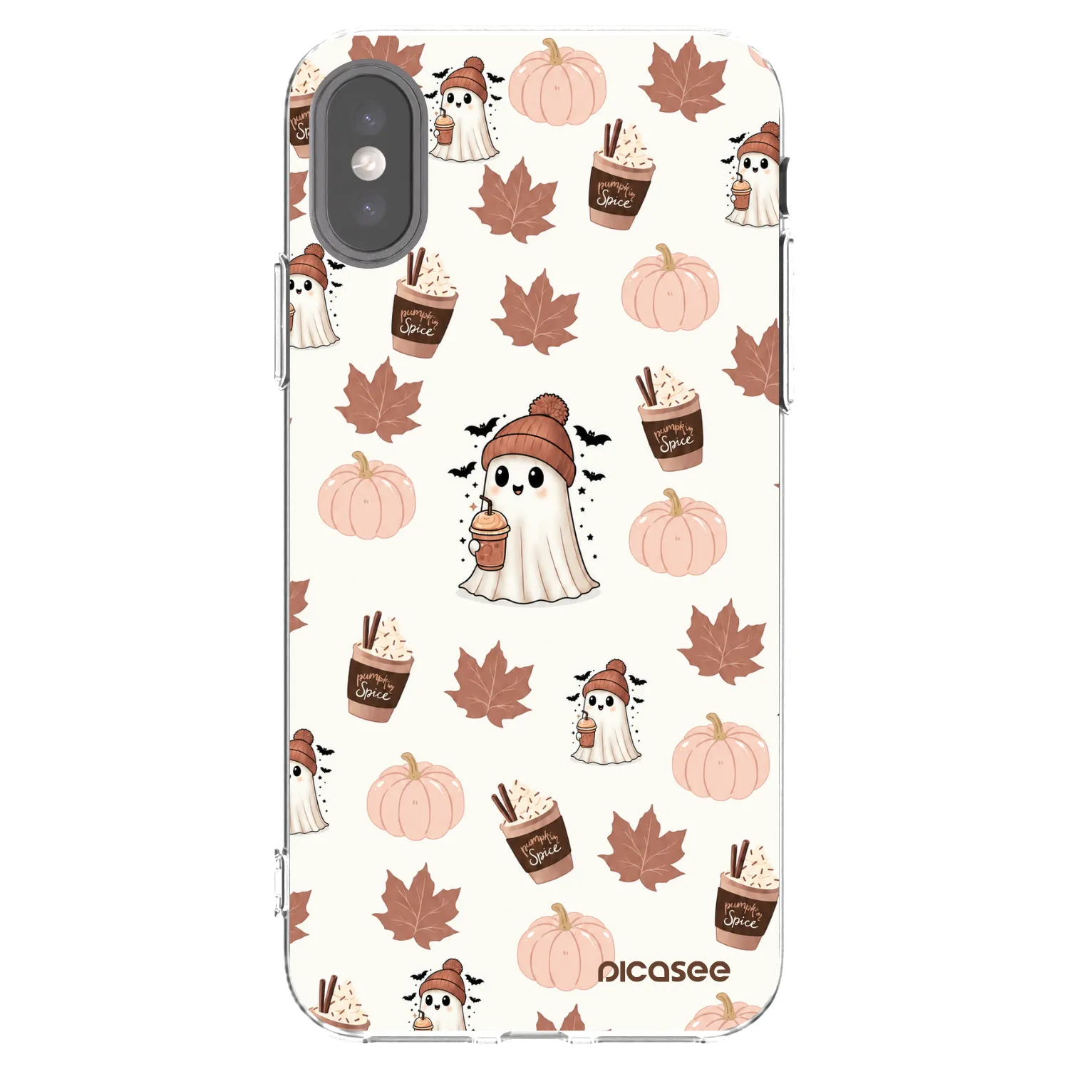 Picasee silikonowe przeźroczyste etui na Apple iPhone X/XS - Pumpkin spice
