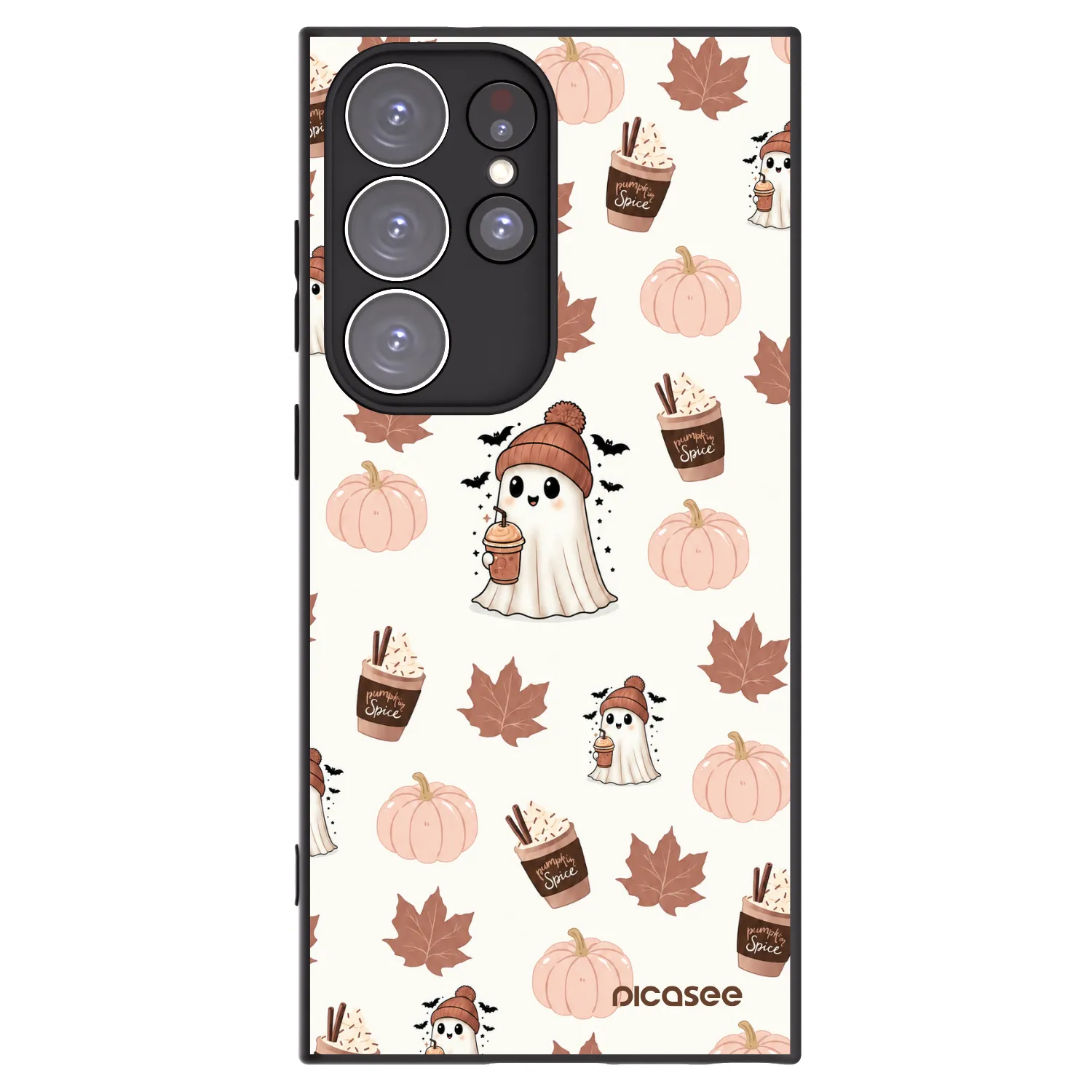 Picasee silikonowe czarne etui na Samsung Galaxy S23 Ultra 5G - Pumpkin spice