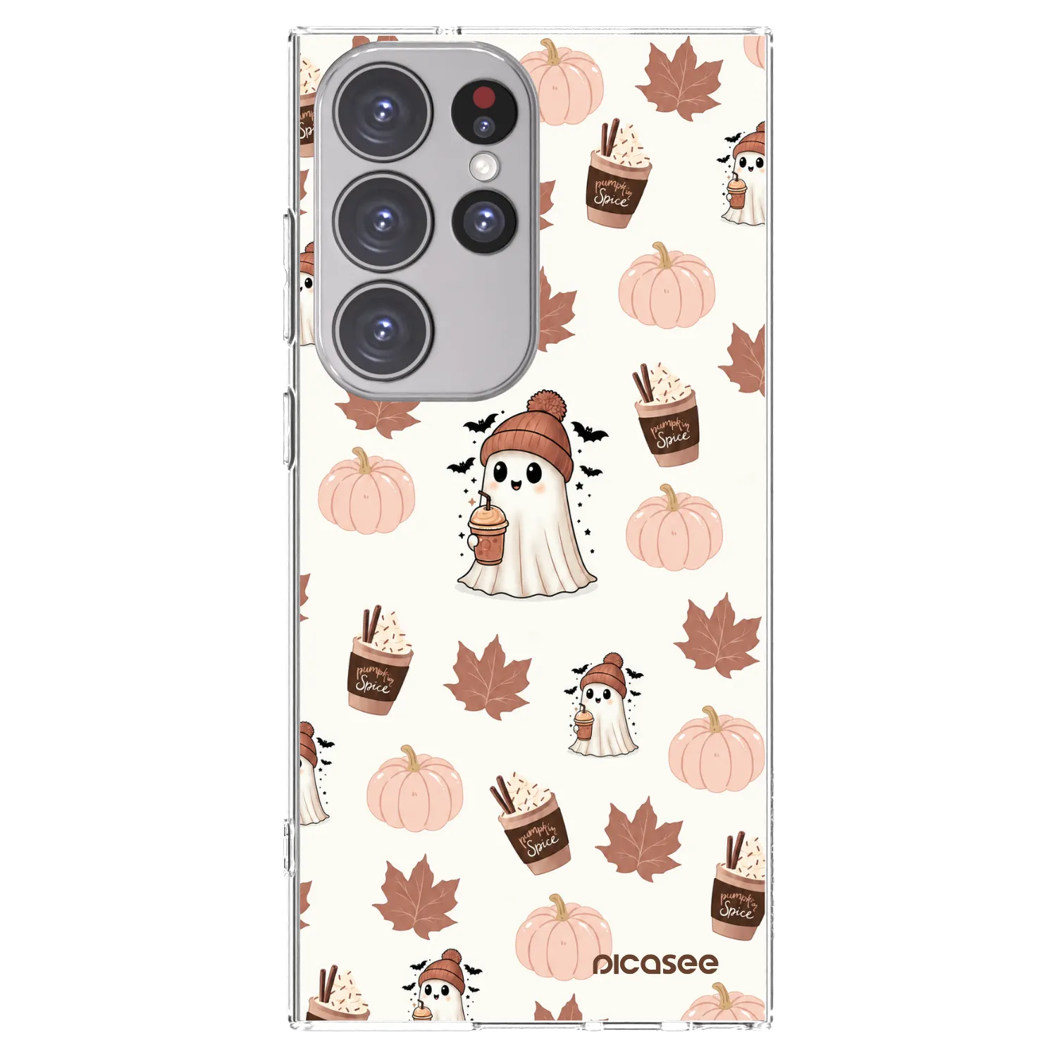 Picasee silikonowe przeźroczyste etui na Samsung Galaxy S23 Ultra 5G - Pumpkin spice