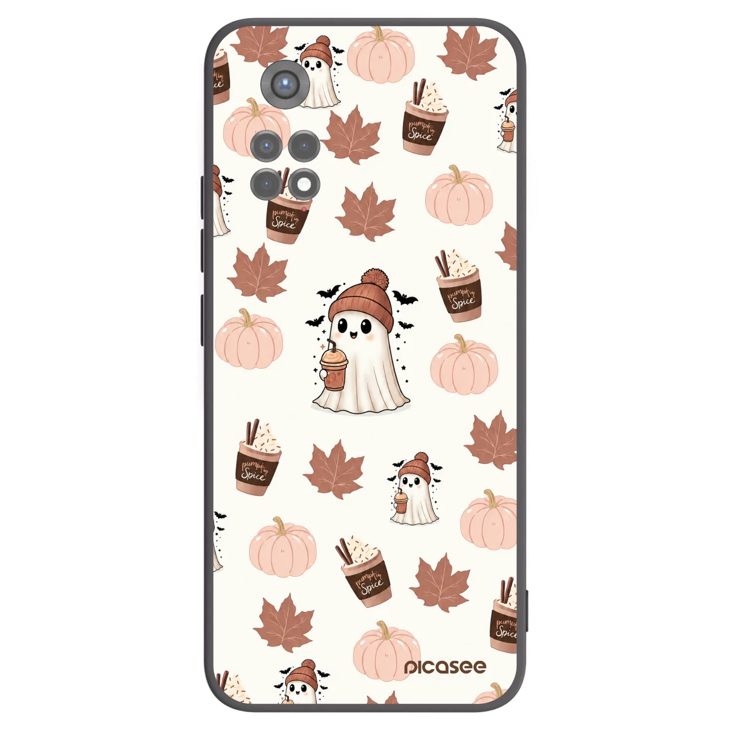 Picasee silikonowe czarne etui na Xiaomi Redmi Note 11S 5G - Pumpkin spice