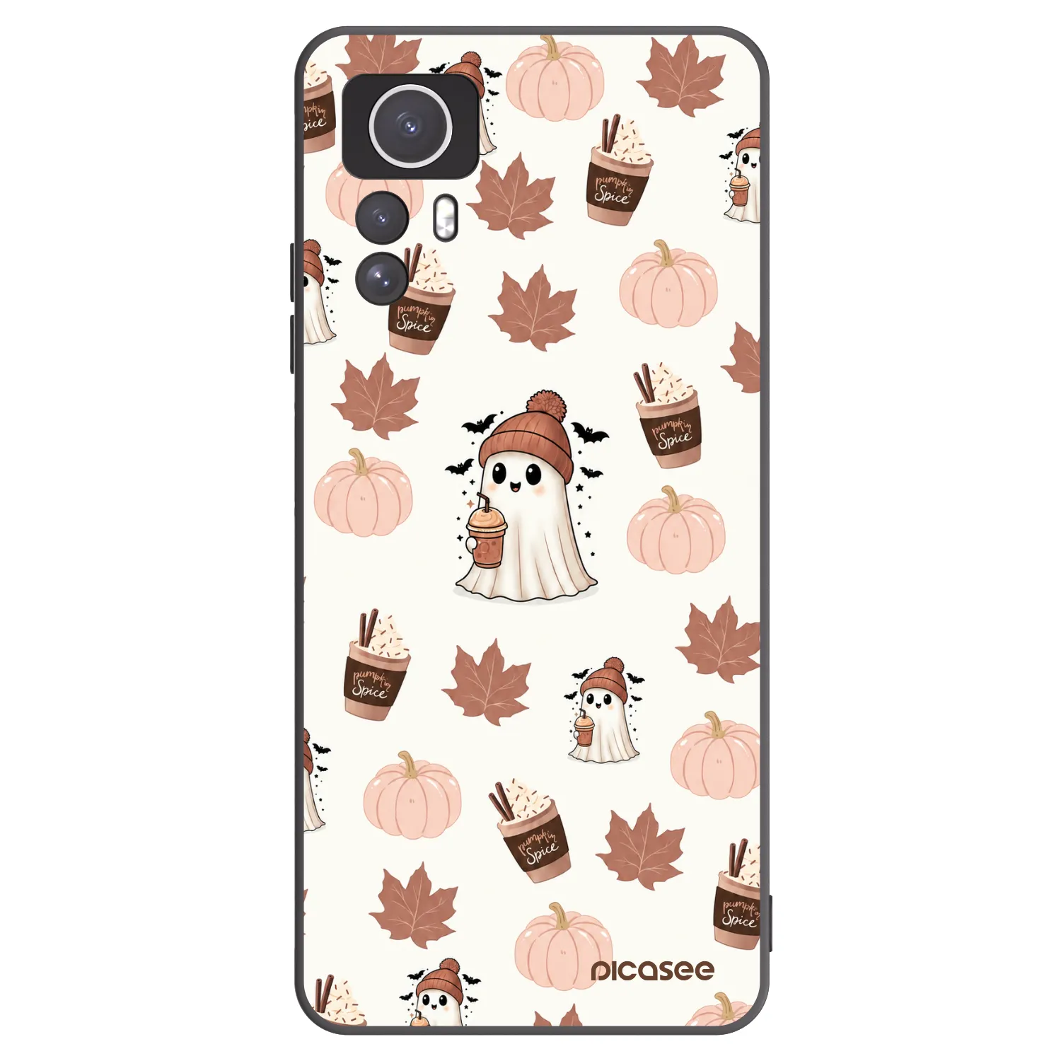 Picasee silikonowe czarne etui na Xiaomi Redmi Note 12S - Pumpkin spice