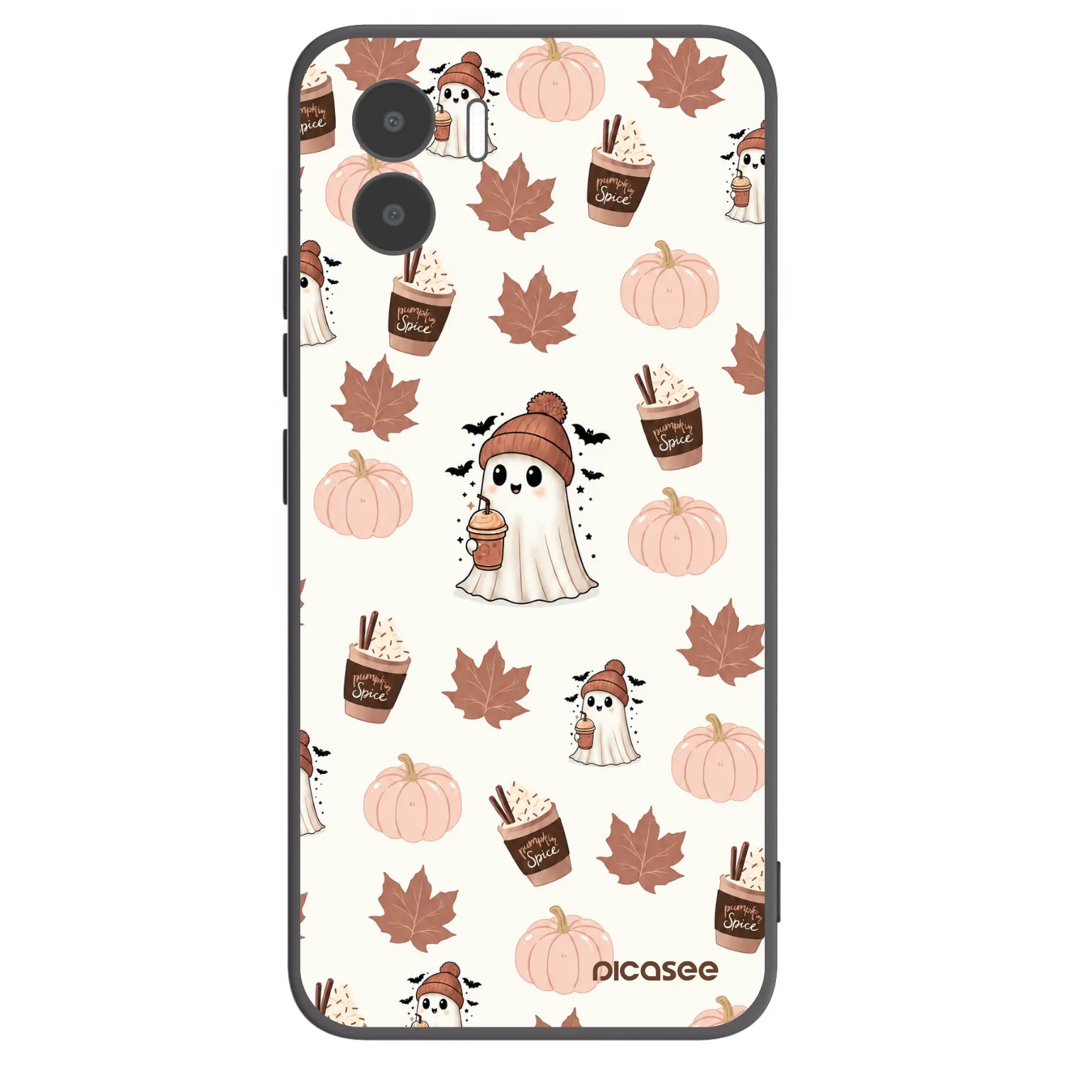 Picasee silikonowe czarne etui na Xiaomi Redmi A2 - Pumpkin spice