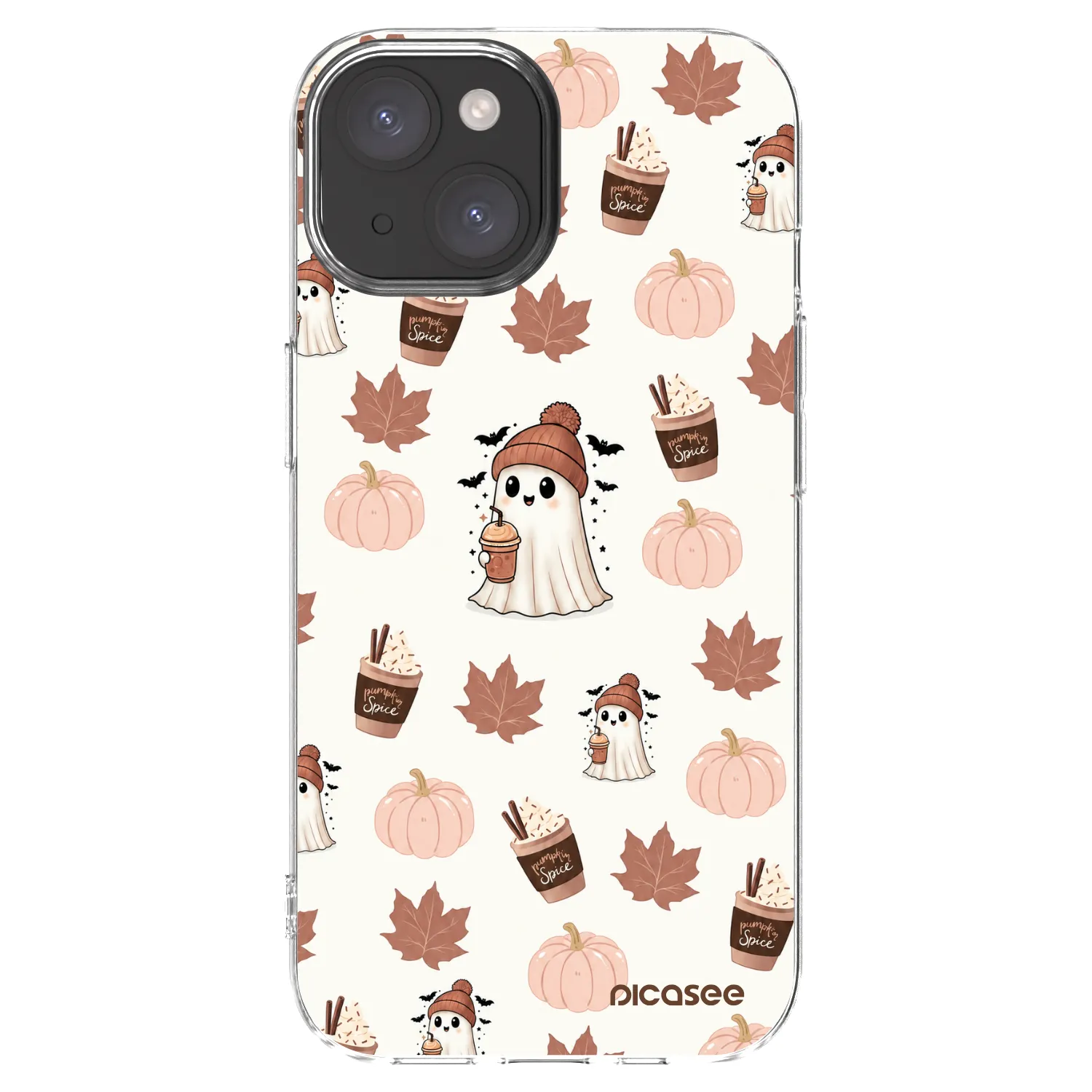 Picasee silikonowe przeźroczyste etui na Apple iPhone 15 - Pumpkin spice