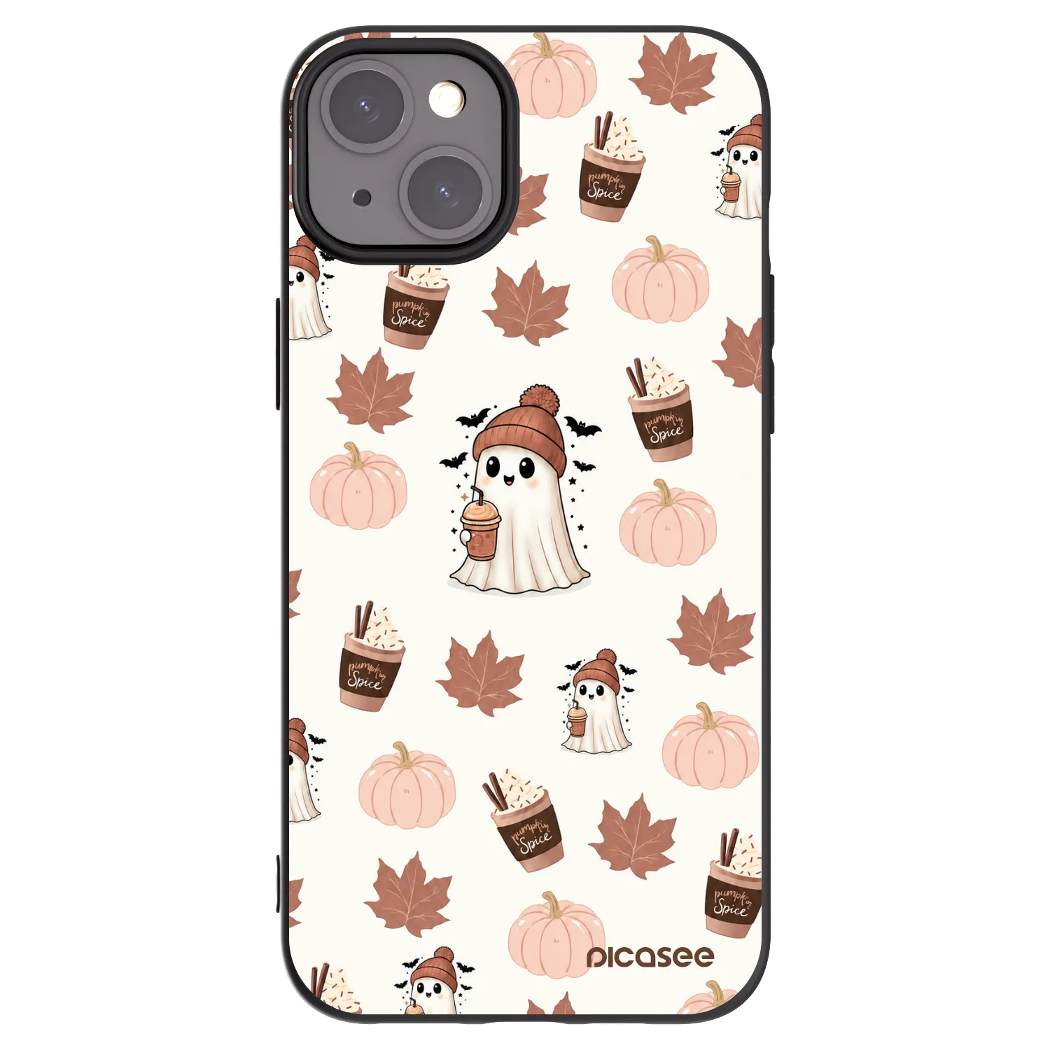 Picasee silikonowe czarne etui na Apple iPhone 15 Plus - Pumpkin spice