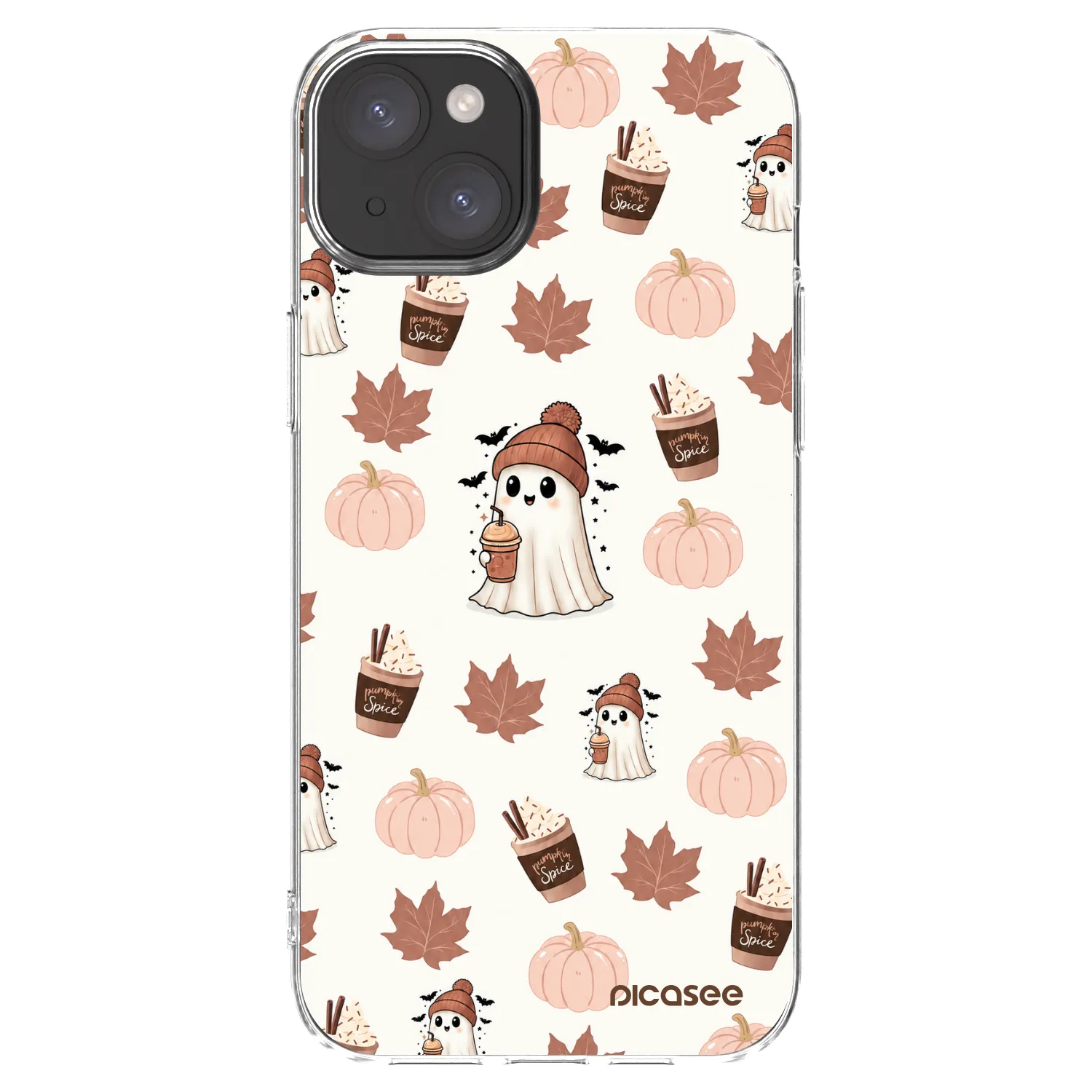 Picasee silikonowe przeźroczyste etui na Apple iPhone 15 Plus - Pumpkin spice