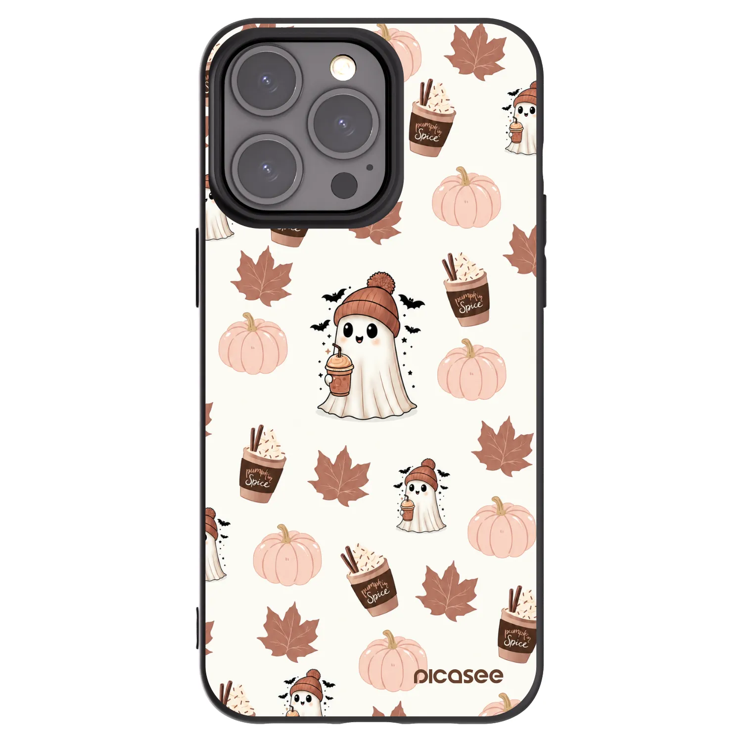 Picasee silikonowe czarne etui na Apple iPhone 15 Pro Max - Pumpkin spice