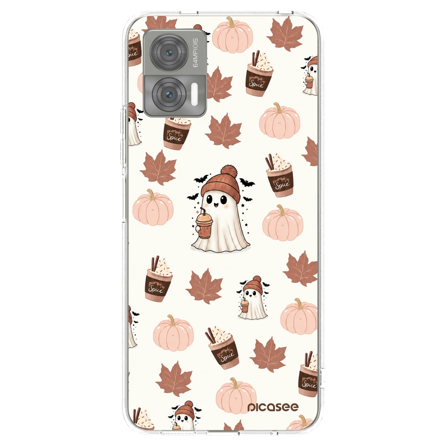 Picasee silikonowe przeźroczyste etui na Motorola Edge 30 Neo - Pumpkin spice
