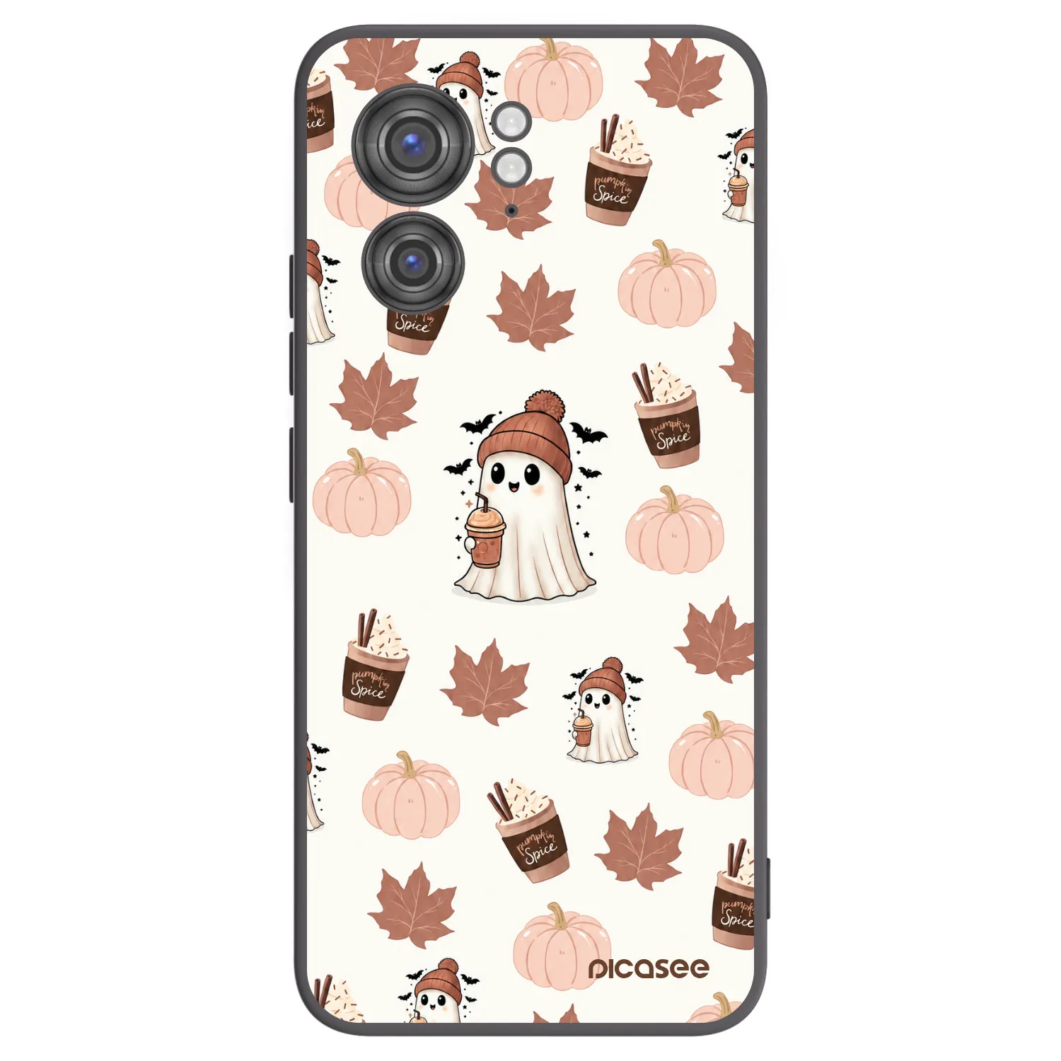 Picasee silikonowe czarne etui na Motorola Edge 40 - Pumpkin spice
