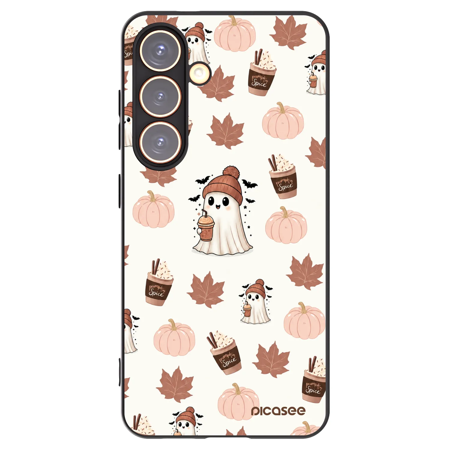 Picasee silikonowe czarne etui na Samsung Galaxy S24 S921B 5G - Pumpkin spice