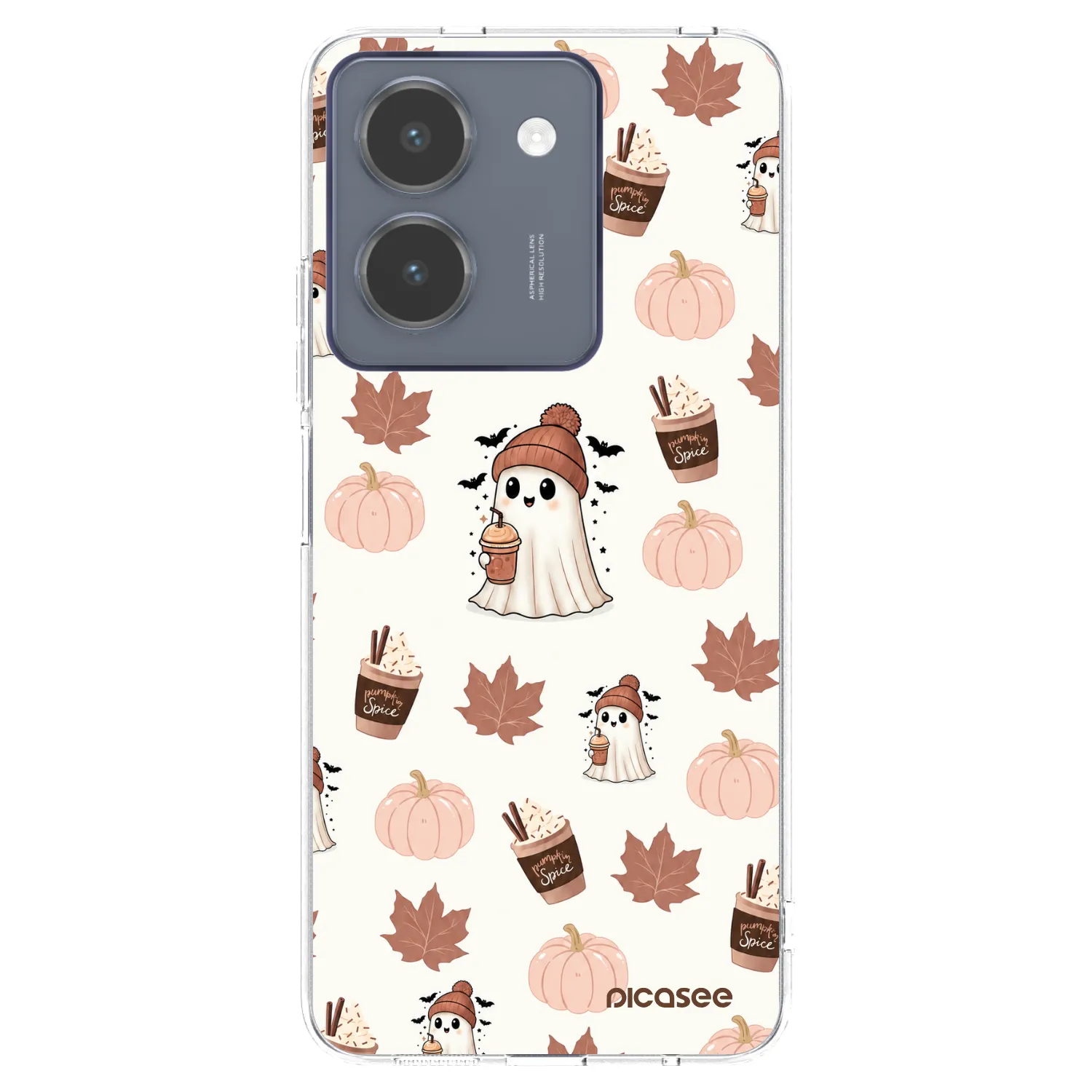 Picasee silikonowe przeźroczyste etui na Vivo Y36 4G - Pumpkin spice