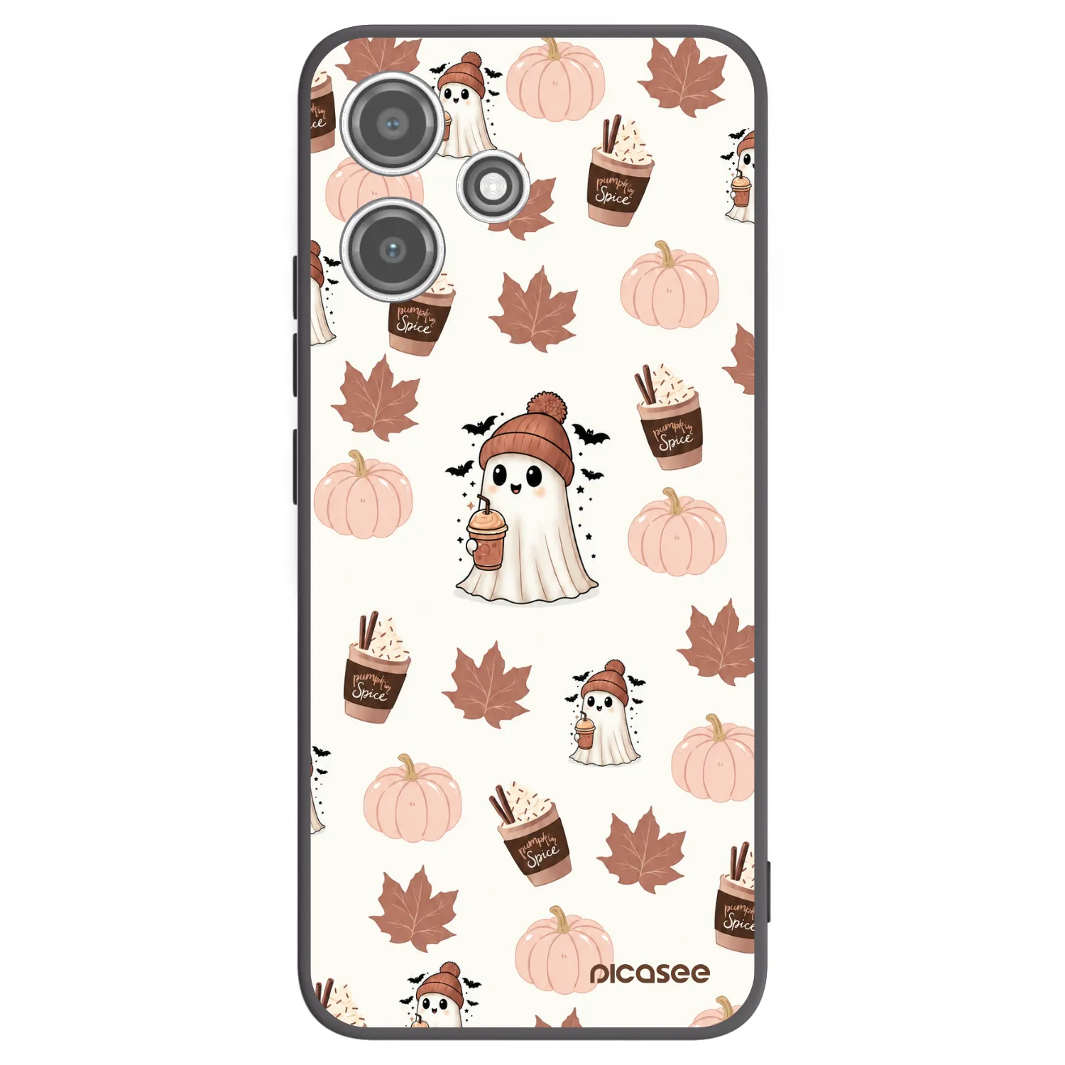 Picasee silikonowe czarne etui na Xiaomi Redmi 12 5G - Pumpkin spice