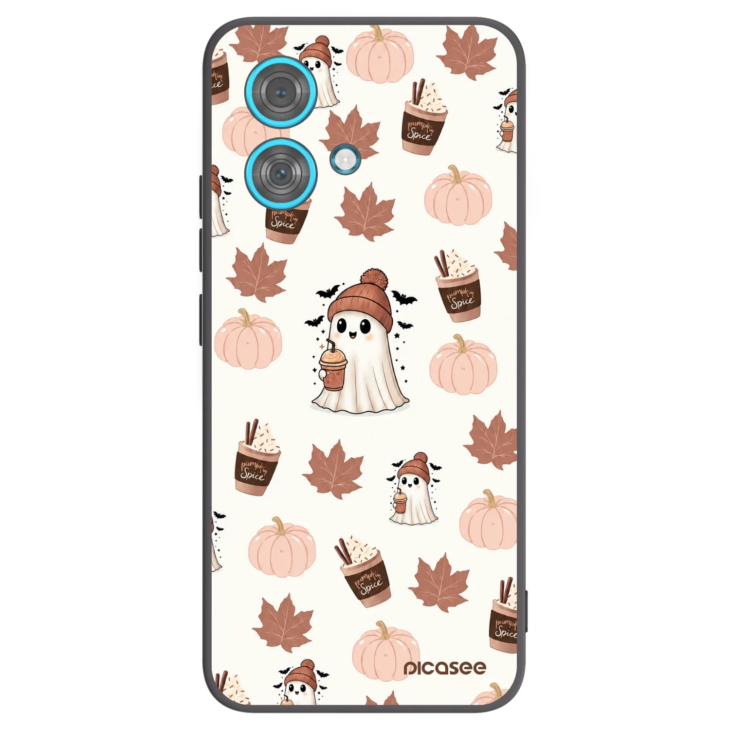 Picasee silikonowe czarne etui na Motorola Edge 40 Neo - Pumpkin spice
