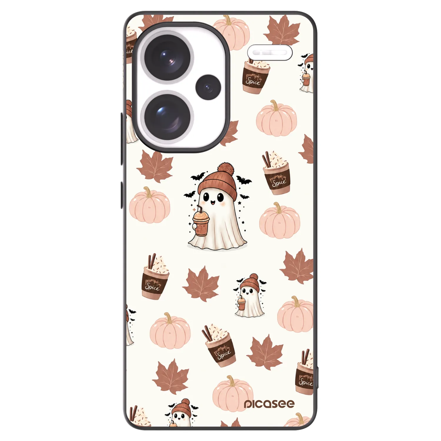 Picasee silikonowe czarne etui na Xiaomi Redmi Note 13 Pro+ 5G - Pumpkin spice