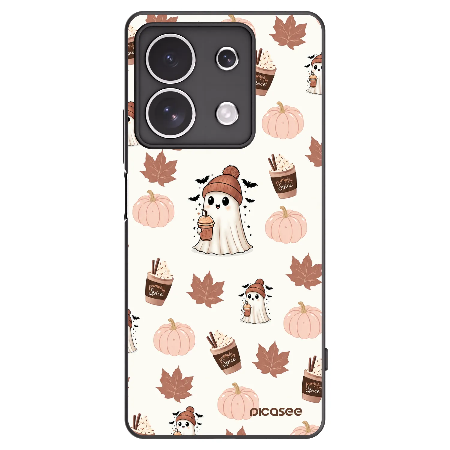 Picasee silikonowe czarne etui na Xiaomi Redmi Note 13 4G - Pumpkin spice