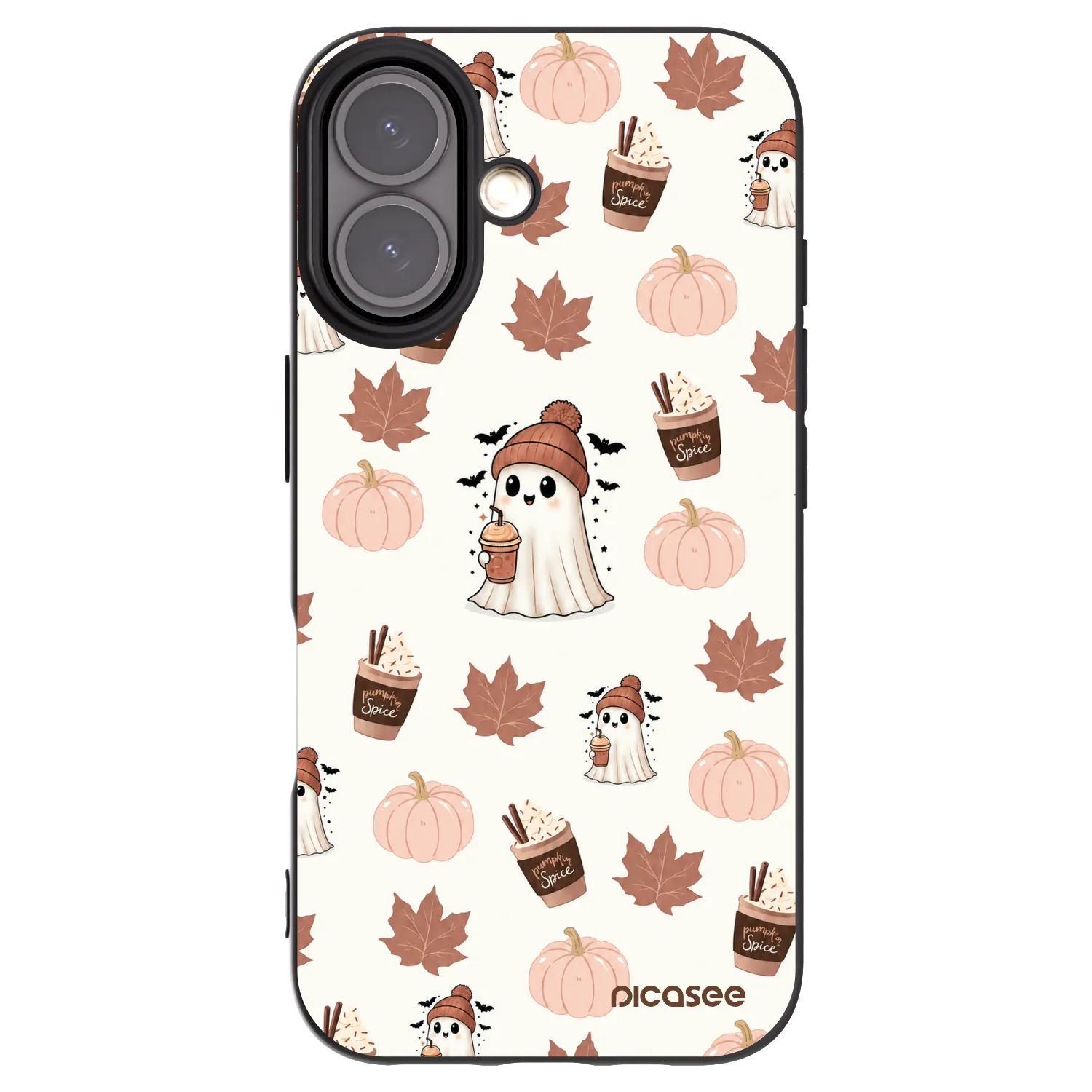 Picasee silikonowe czarne etui na Apple iPhone 16 - Pumpkin spice