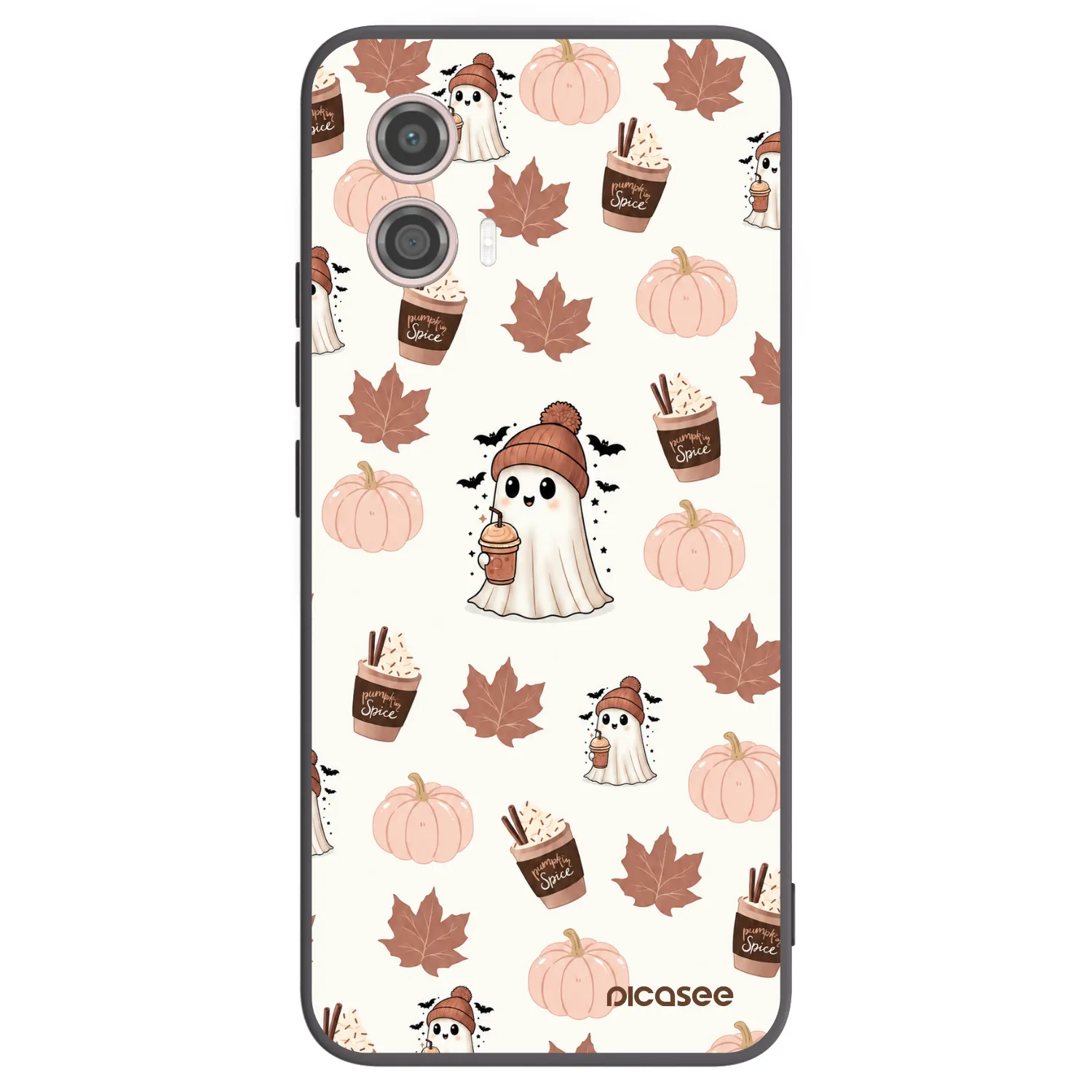 Picasee silikonowe czarne etui na Motorola Moto G53 5G - Pumpkin spice