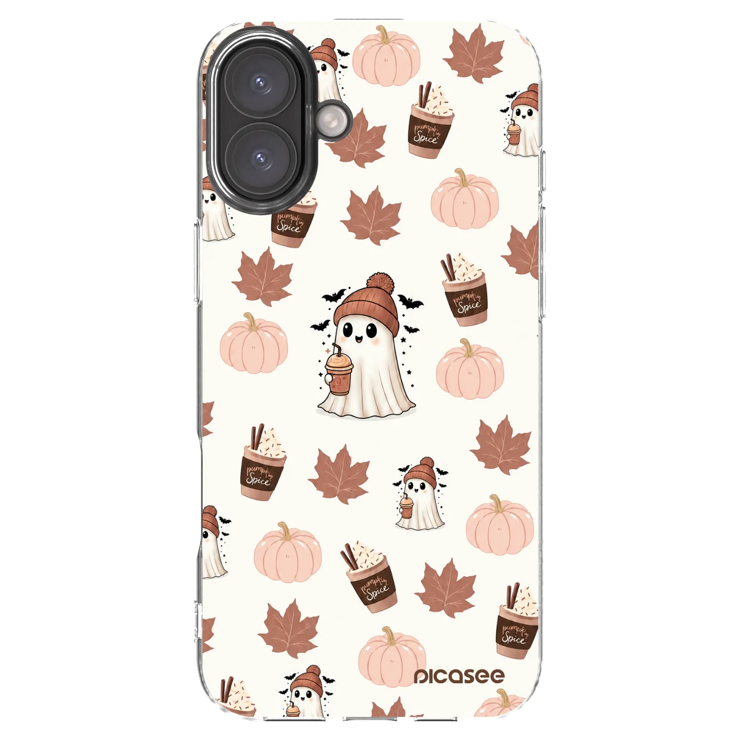 Picasee silikonowe przeźroczyste etui na Apple iPhone 16 Plus - Pumpkin spice