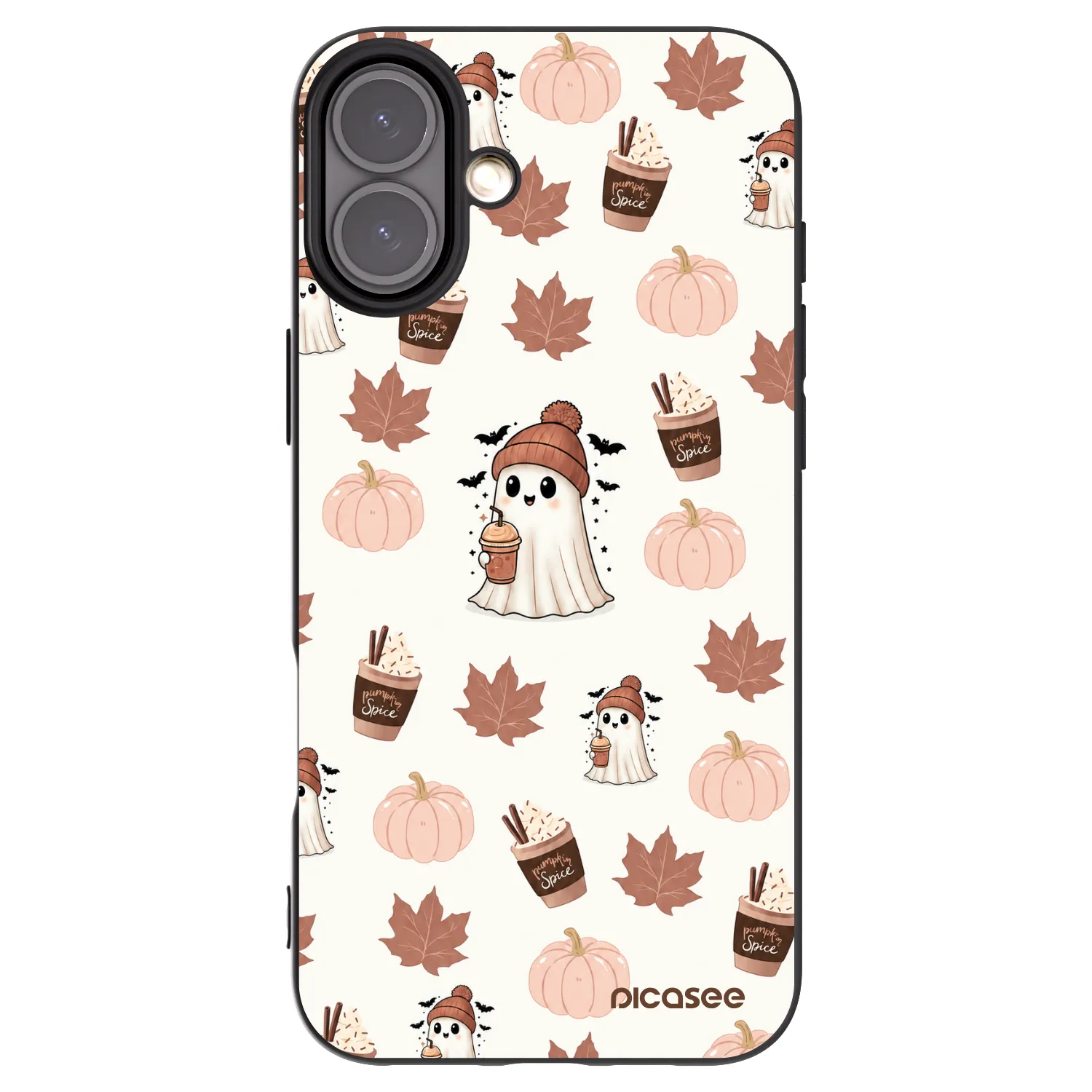 Picasee silikonowe czarne etui na Apple iPhone 16 Plus - Pumpkin spice