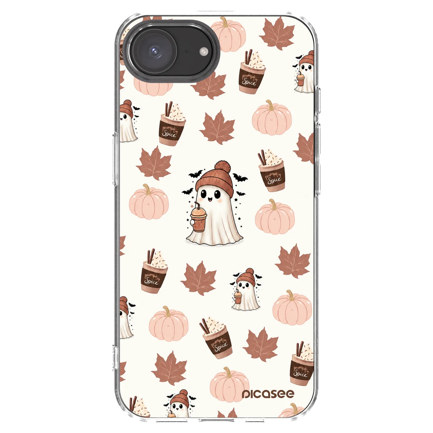Picasee silikonowe przeźroczyste etui na Apple iPhone 16e - Pumpkin spice