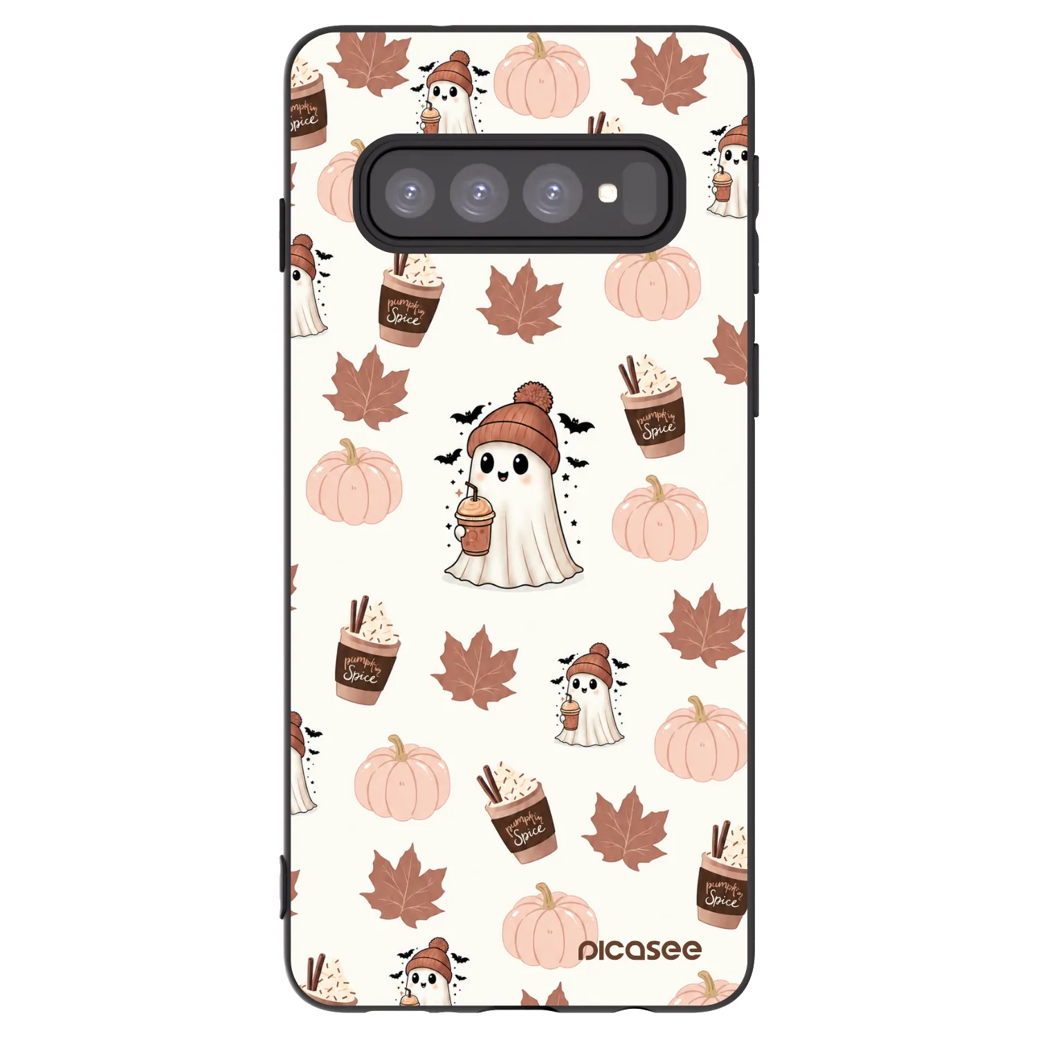 Picasee silikonowe czarne etui na Samsung Galaxy S10 G973 - Pumpkin spice