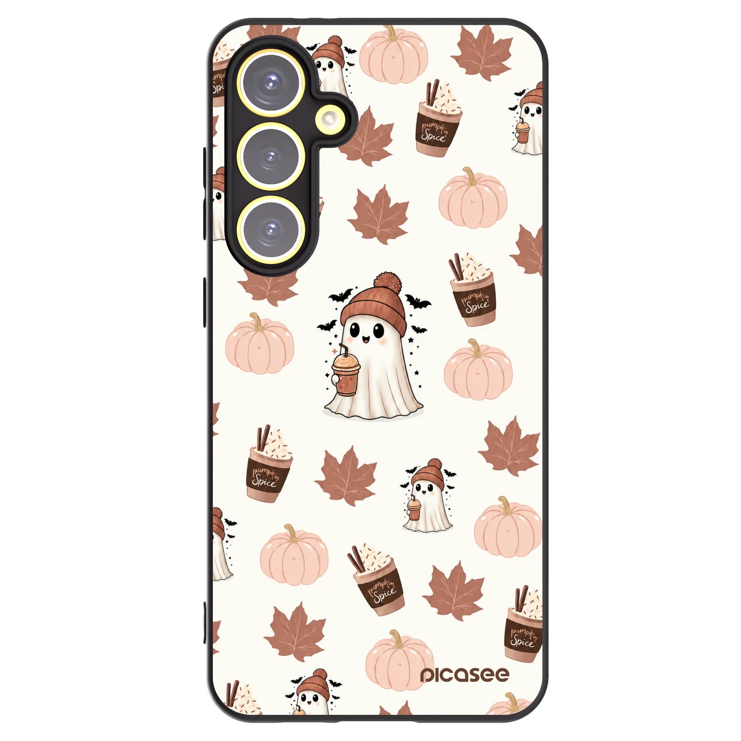 Picasee silikonowe czarne etui na Samsung Galaxy S24 FE S721B - Pumpkin spice