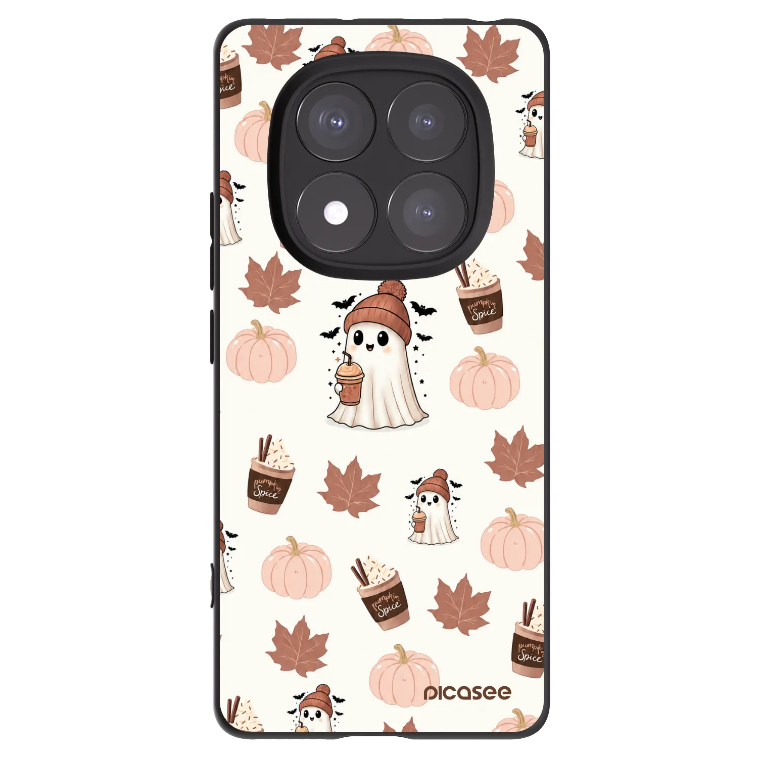 Picasee silikonowe czarne etui na Xiaomi Redmi Note 14 Pro+ 5G - Pumpkin spice