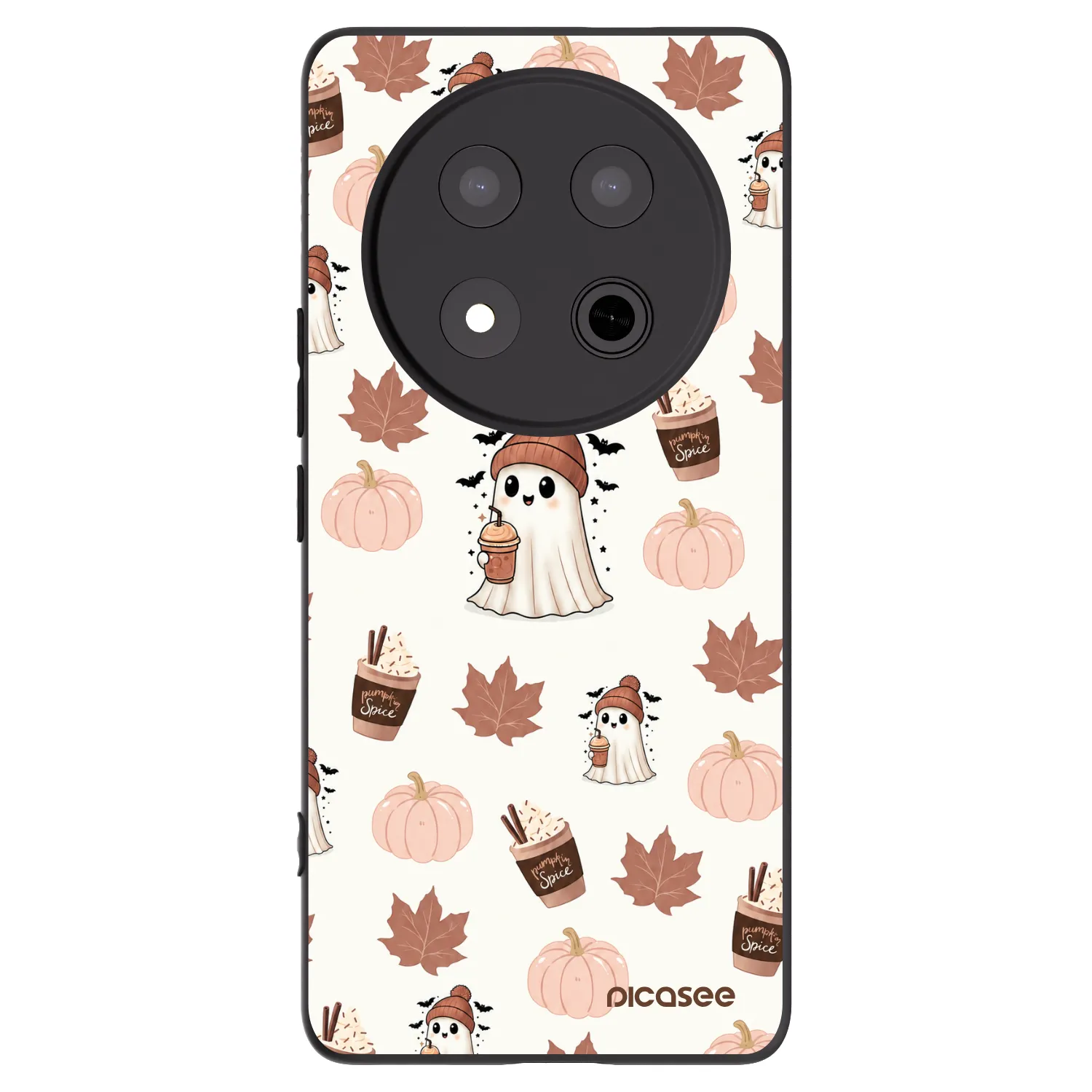 Picasee silikonowe czarne etui na Honor Magic7 Lite 5G - Pumpkin spice