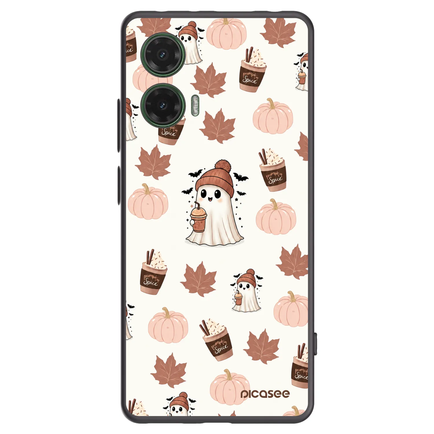 Picasee silikonowe czarne etui na Motorola Moto G35 5G - Pumpkin spice