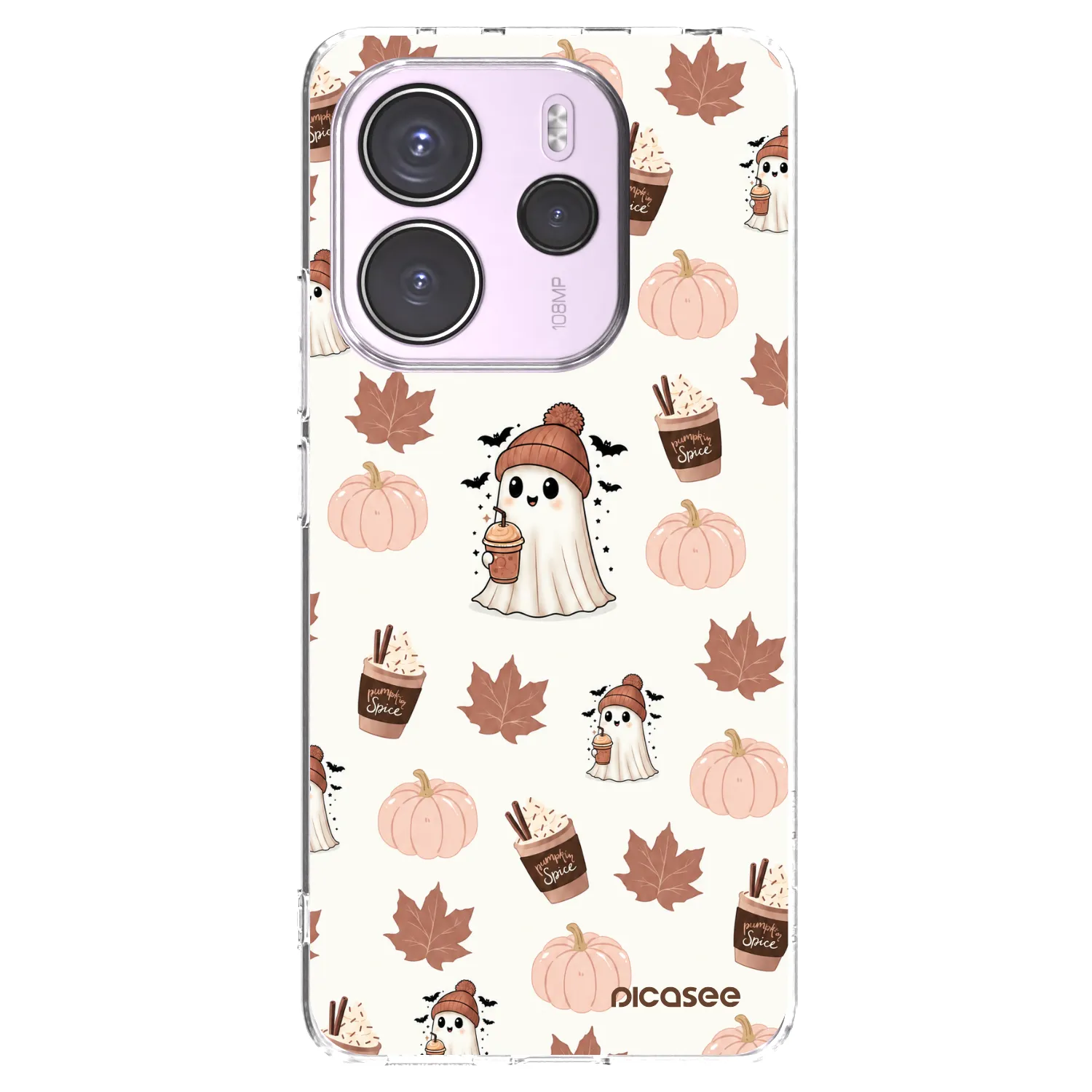Picasee silikonowe przeźroczyste etui na Xiaomi Redmi Note 14 4G - Pumpkin spice
