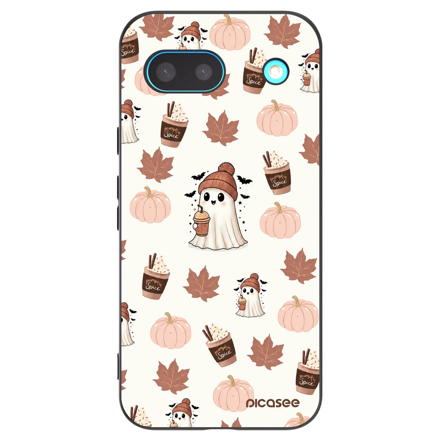 Picasee silikonowe czarne etui na Google Pixel 8 - Pumpkin spice