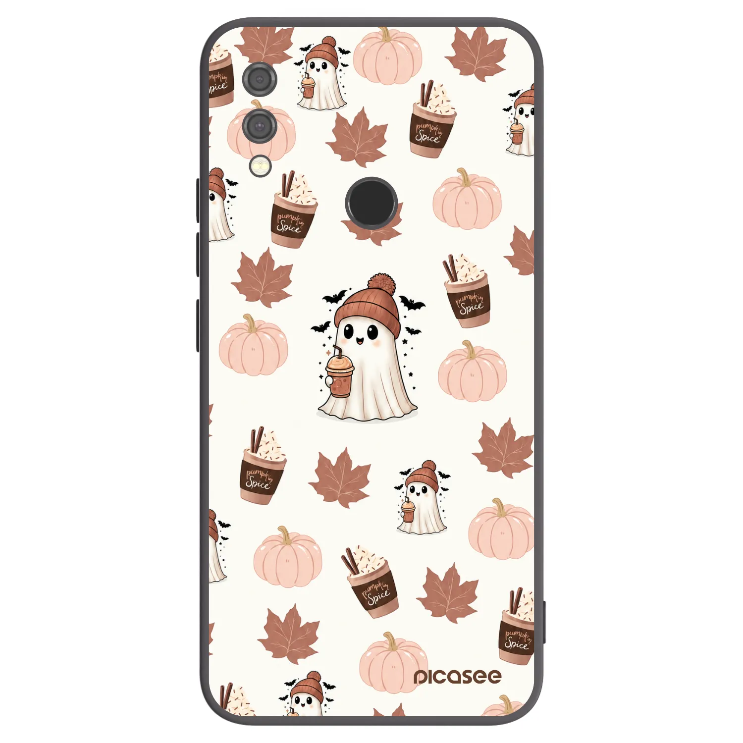 Picasee silikonowe czarne etui na Xiaomi Redmi Note 7 - Pumpkin spice