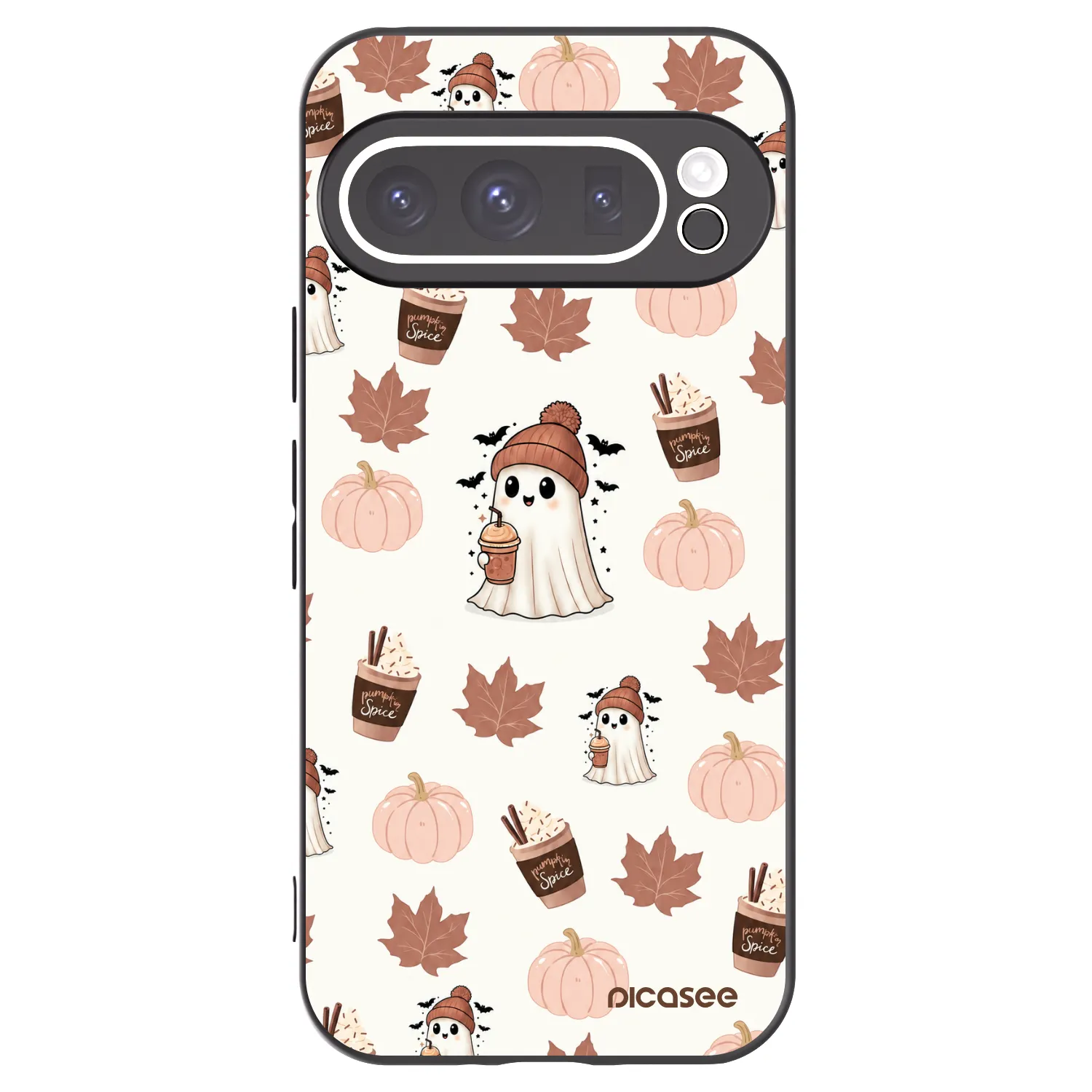 Picasee silikonowe czarne etui na Google Pixel 9 Pro - Pumpkin spice
