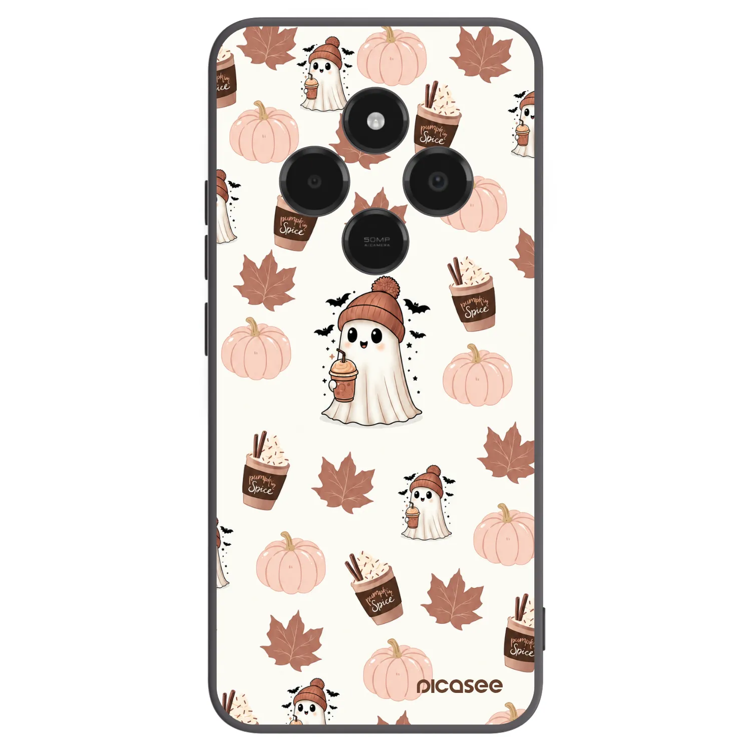 Picasee silikonowe czarne etui na Xiaomi Poco C75 - Pumpkin spice