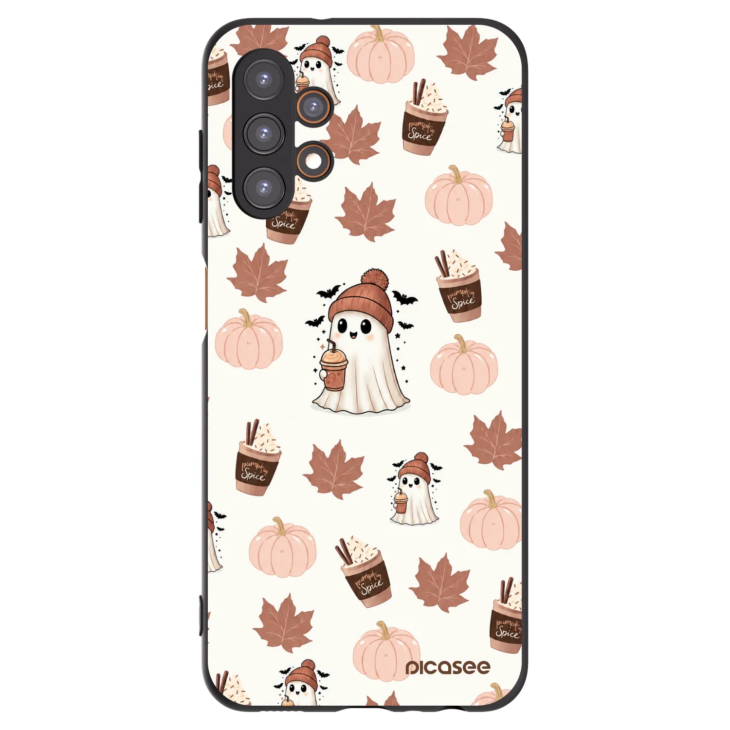 Picasee silikonowe czarne etui na Samsung Galaxy A13 5G - Pumpkin spice