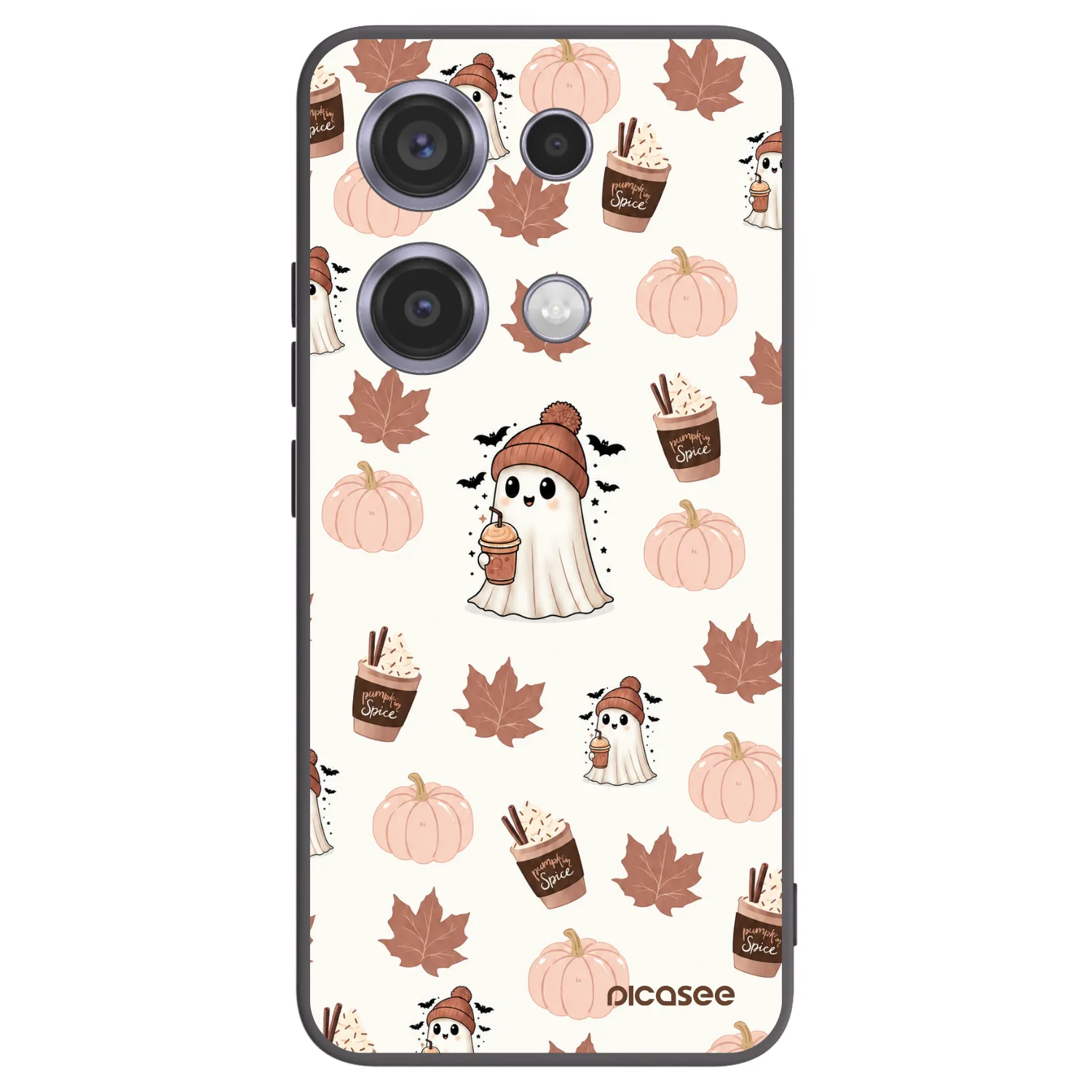 Picasee silikonowe czarne etui na Xiaomi Redmi Note 14S - Pumpkin spice
