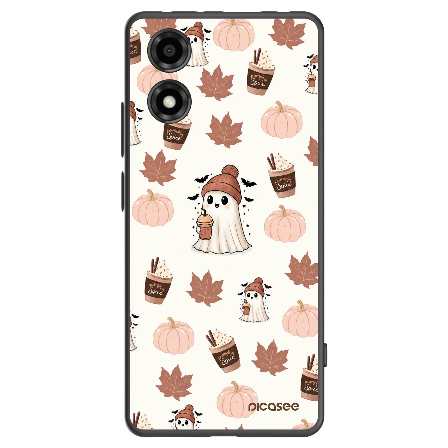 Picasee silikonowe czarne etui na Motorola Moto E14 - Pumpkin spice