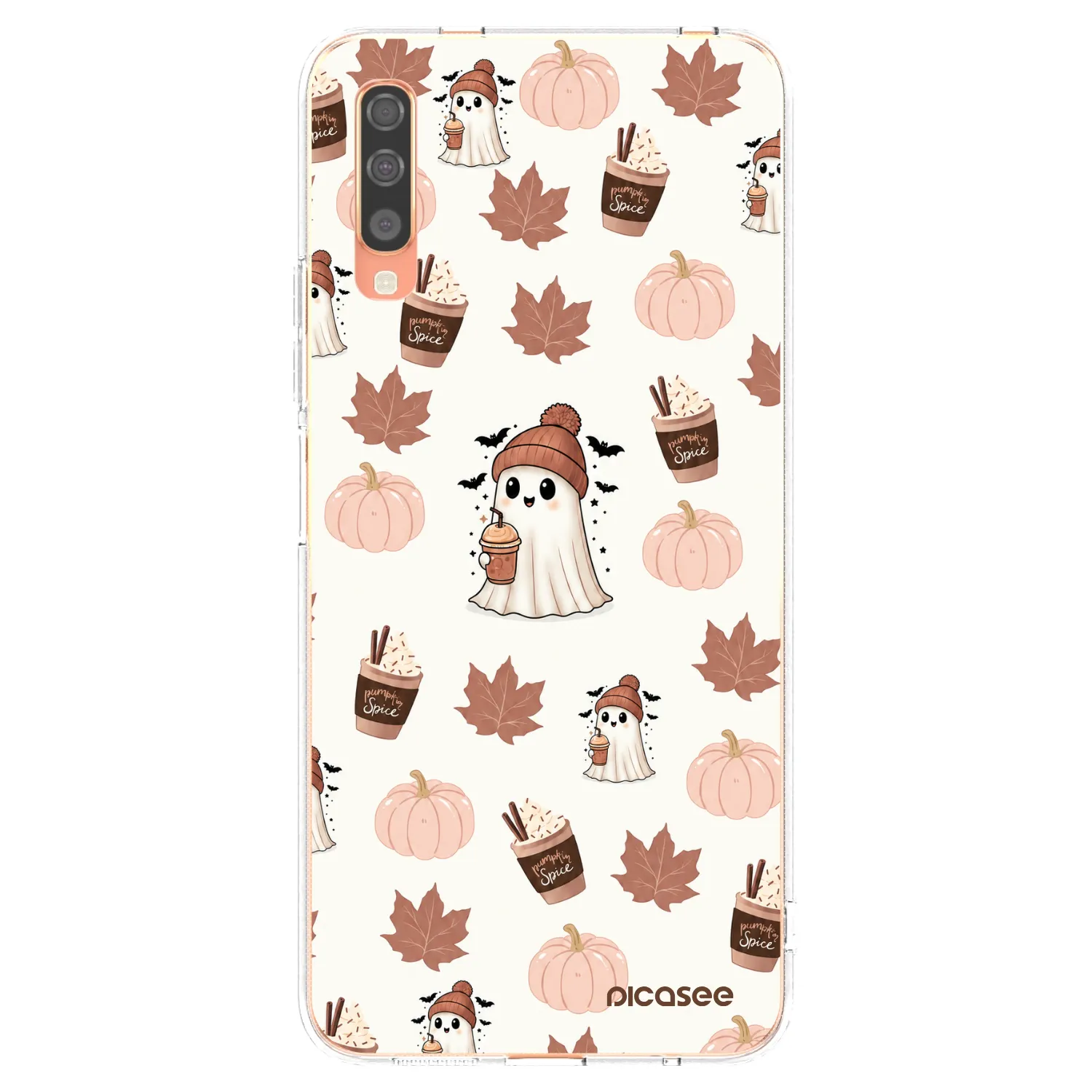 Picasee silikonowe przeźroczyste etui na Samsung Galaxy A70 A705F - Pumpkin spice
