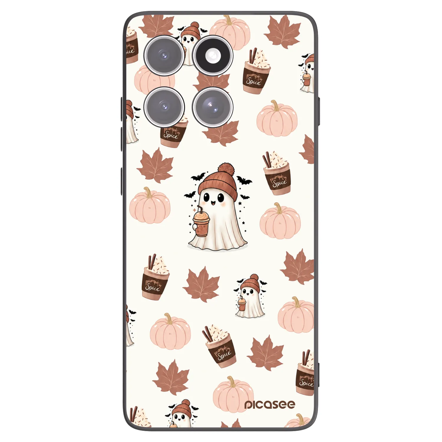 Picasee silikonowe czarne etui na Motorola Edge 60 Pro - Pumpkin spice
